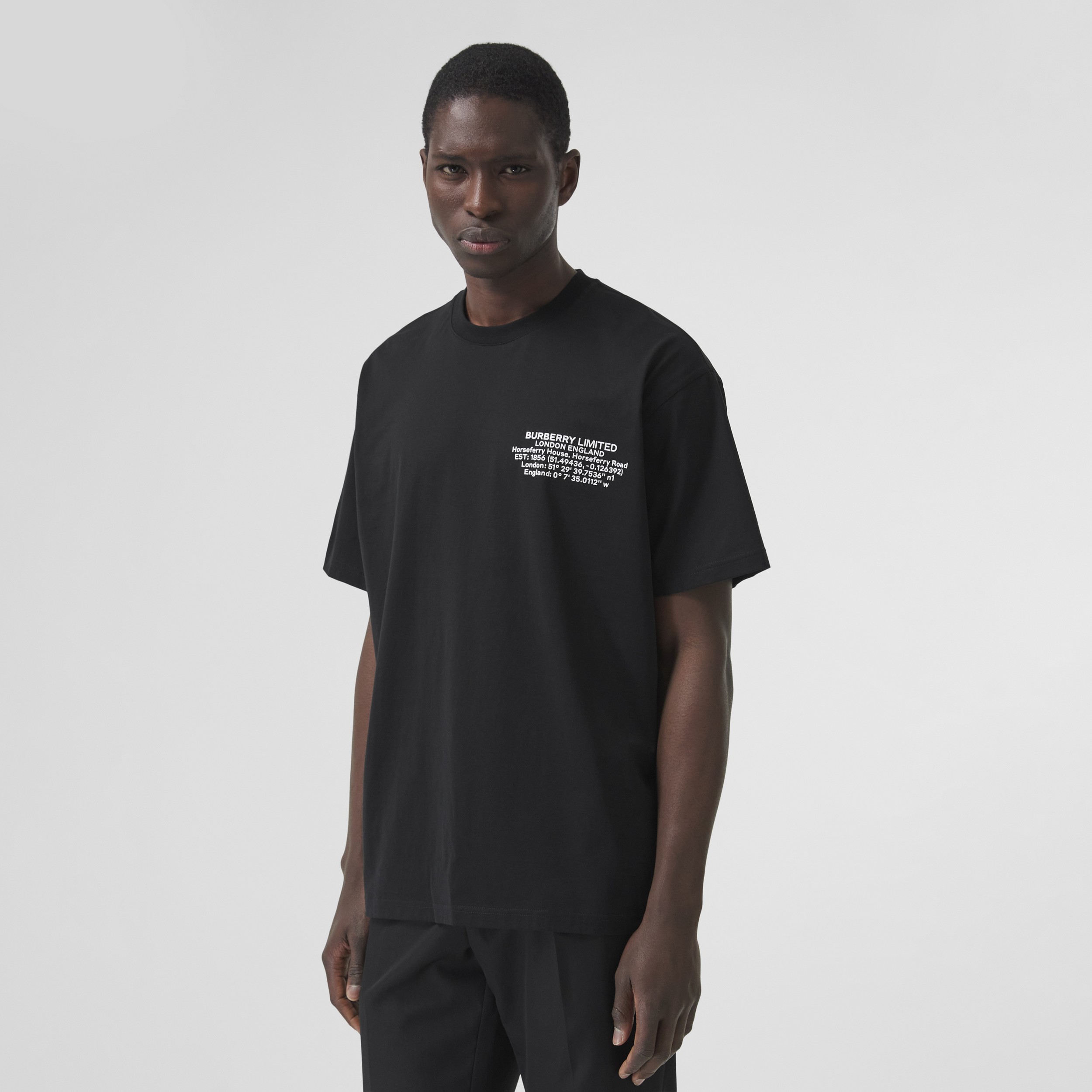 ロケーションプリント コットン オーバーサイズtシャツ ブラック メンズ バーバリー ロケーションプリント コットン オーバーサイズtシャツ ブラック メンズ バーバリー