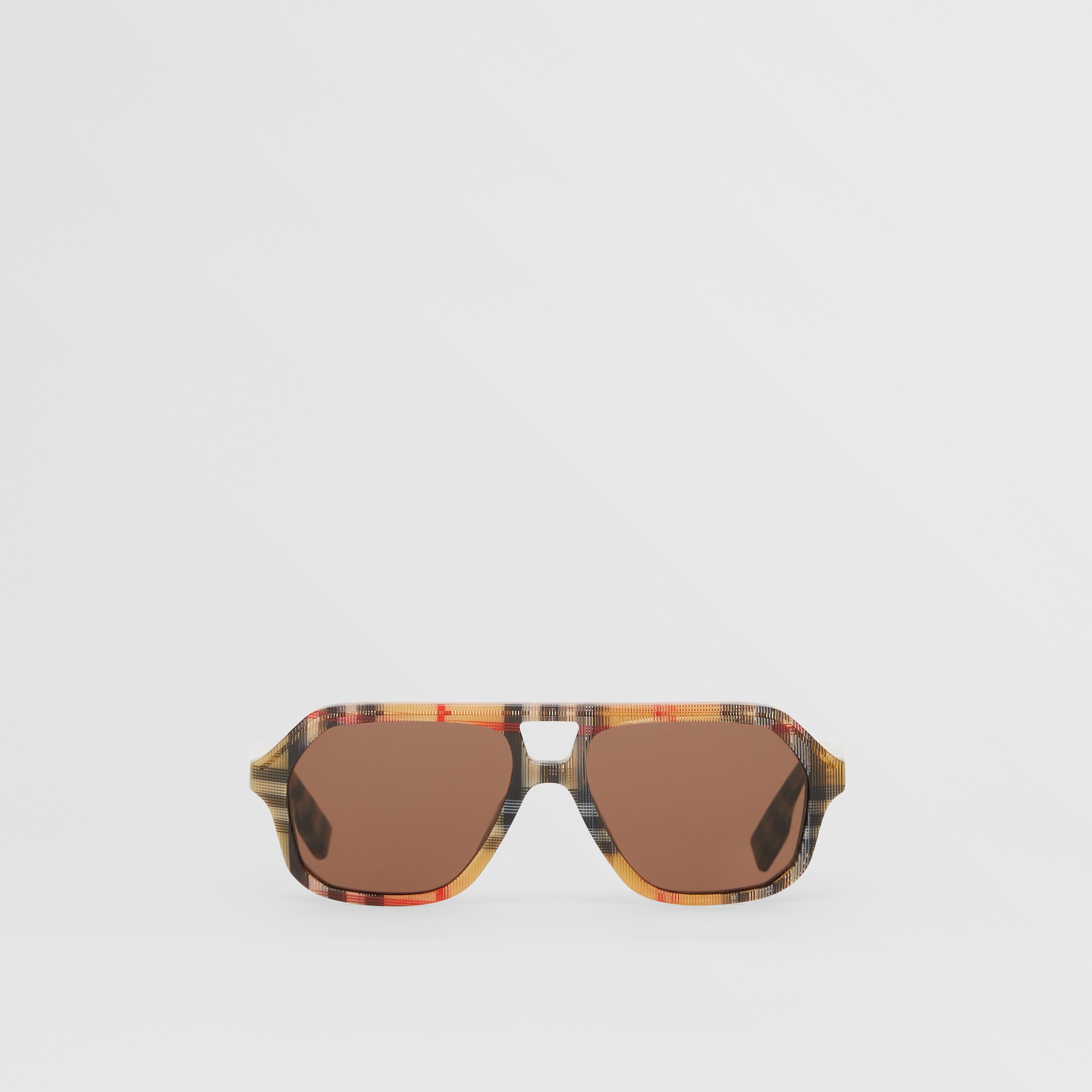 Vintage Check Navigator Sunglasses in Antique Yellow - Children | Burberry® Official - 1