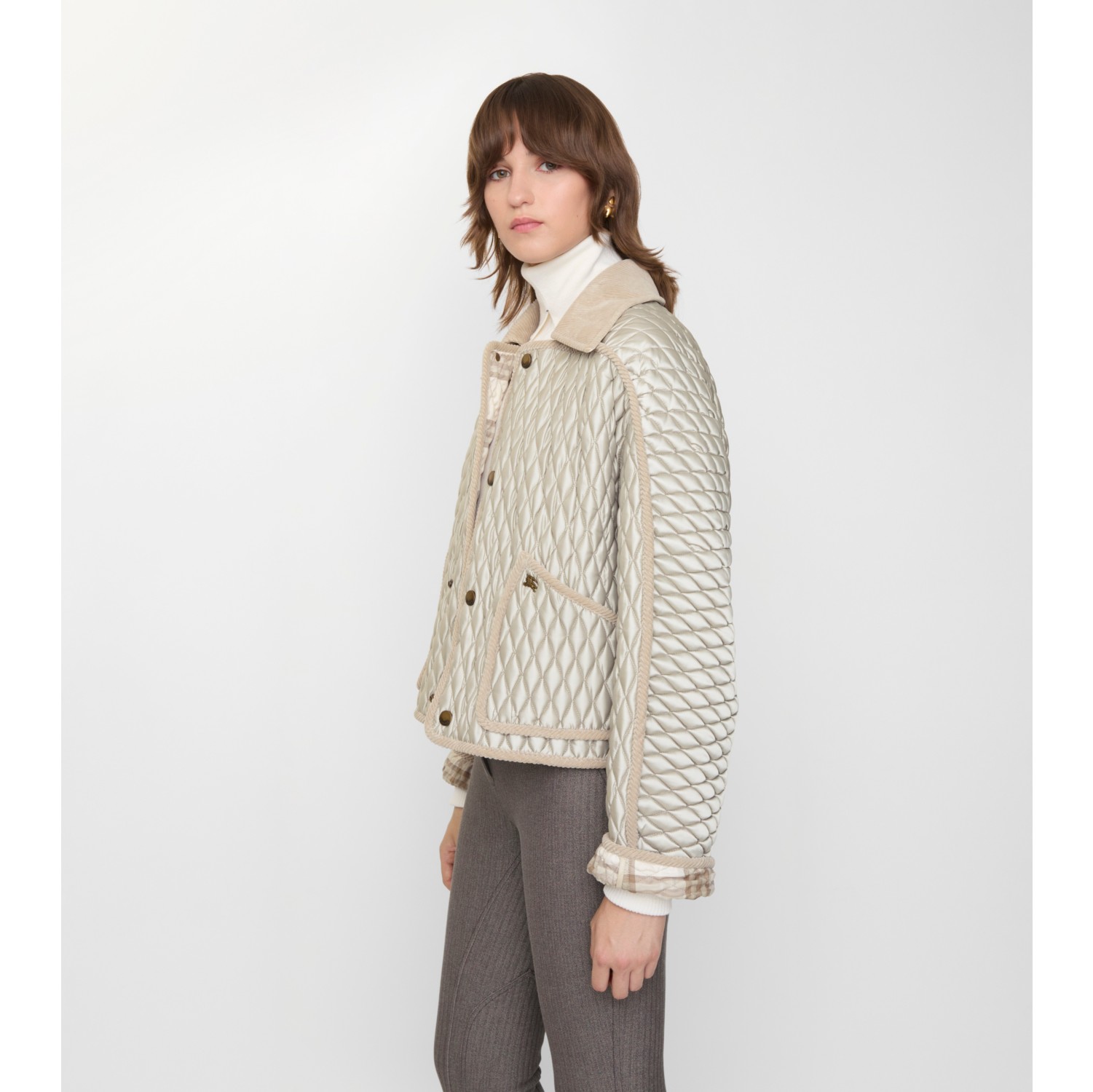 Cropped Quilted Nylon Floriston Jacket