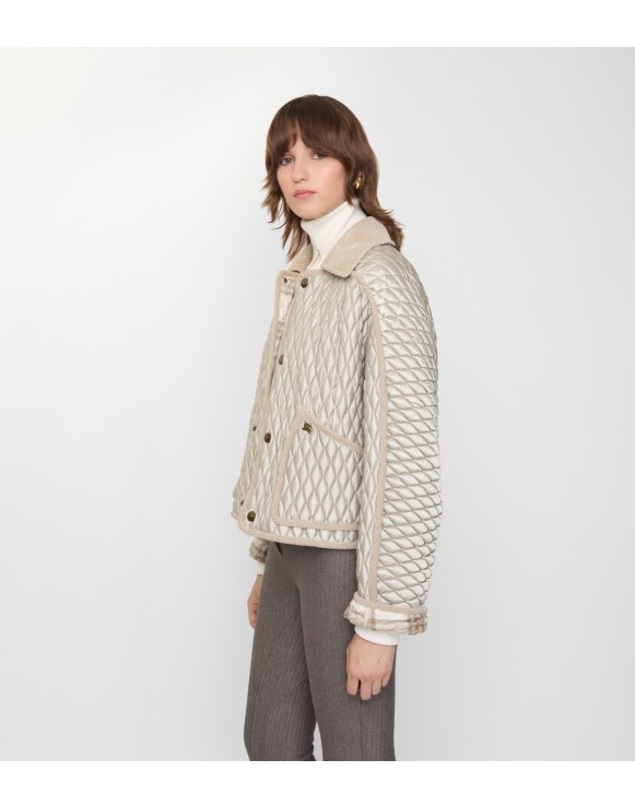 Cropped Quilted Nylon Floriston Jacket