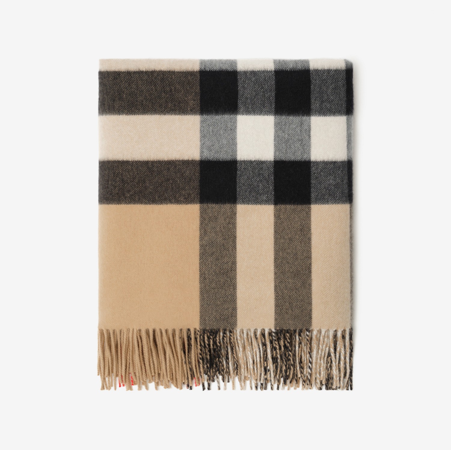 Exaggerated Check Cashmere Blanket in Archive Beige | Burberry® Official