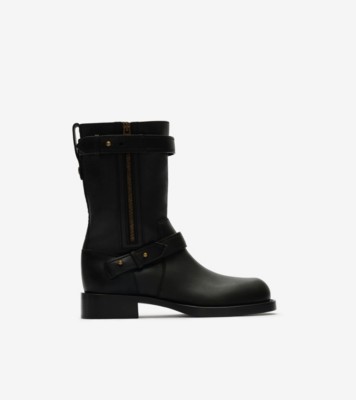 BURBERRY 2WAYブーツ 5 黒 スエード レザー 脱着式 レザー ケント バイカーブーツ (ブラック) - ウィメンズ | Burberry