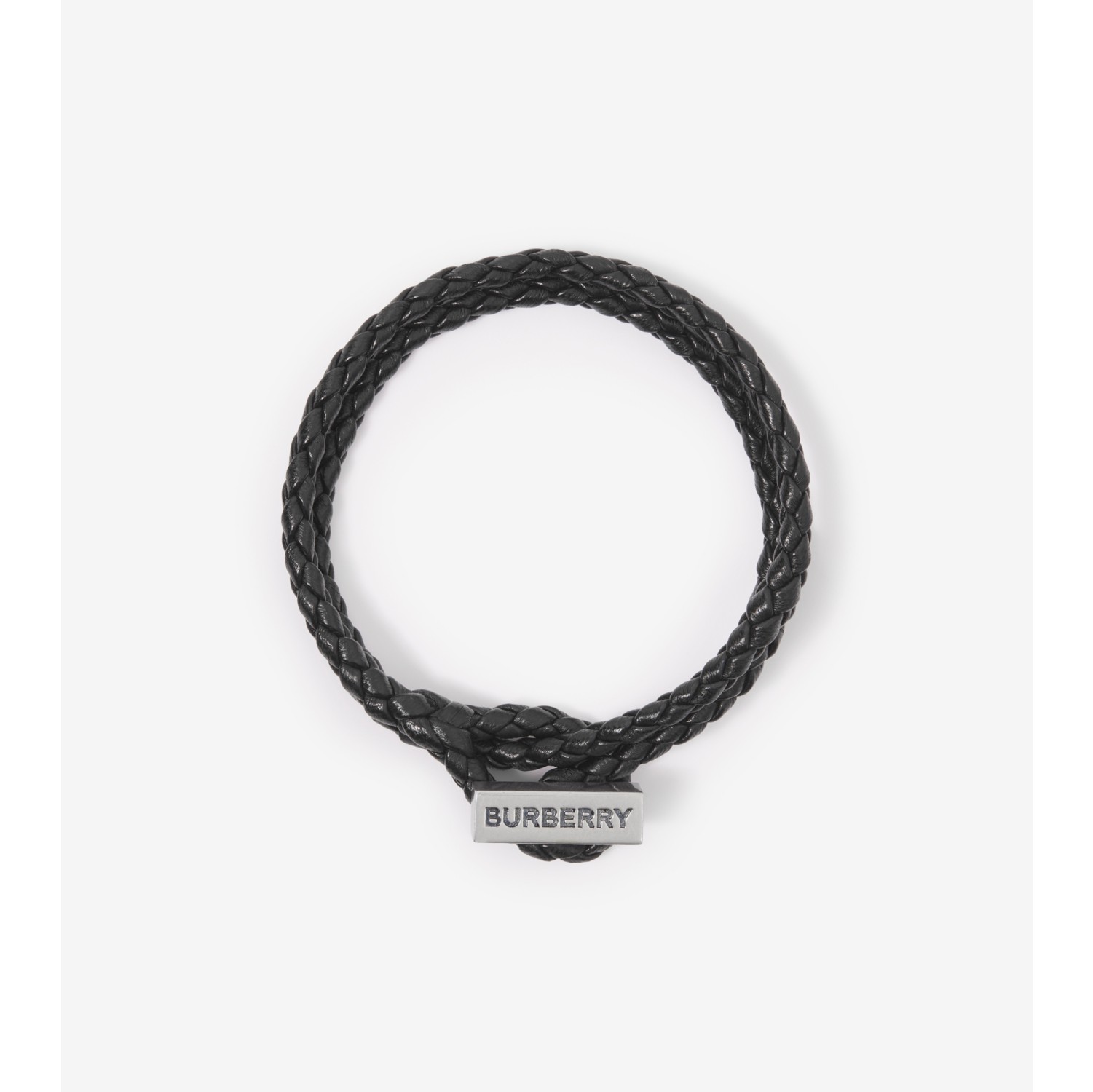 Buy Bottega Veneta Black Intrecciato Leather Bracelet for MEN in