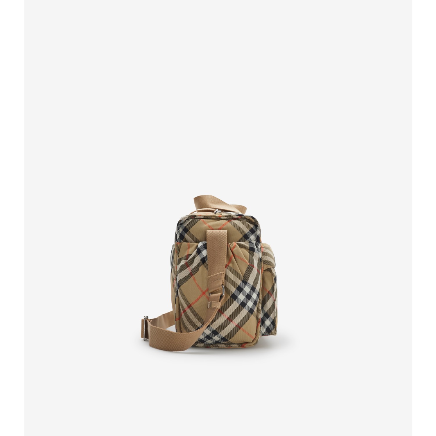 Check Baby Changing Bag in Sand Children Burberry Official