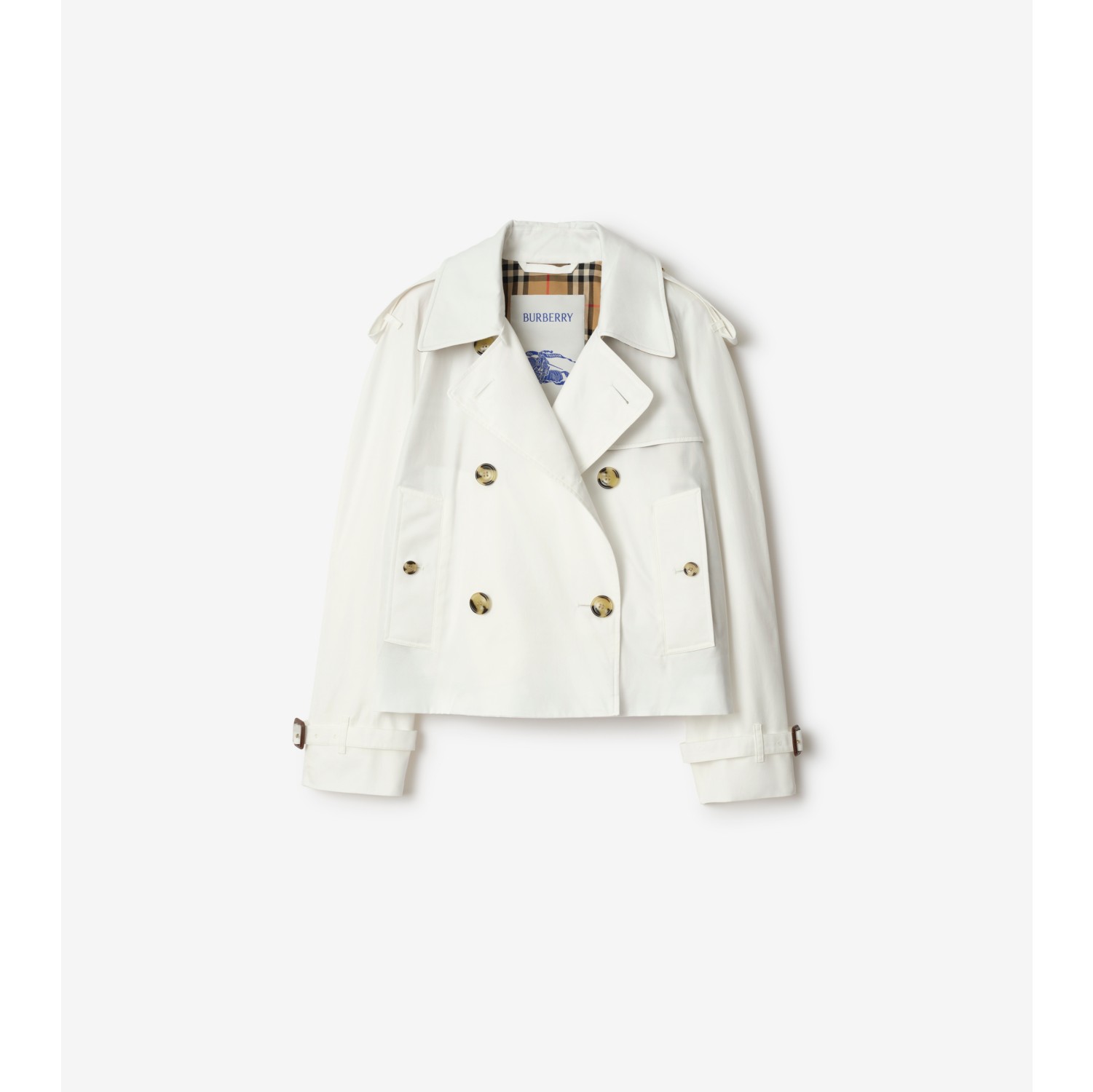Cropped Tropical Gabardine Mayfair Trench Jacket
