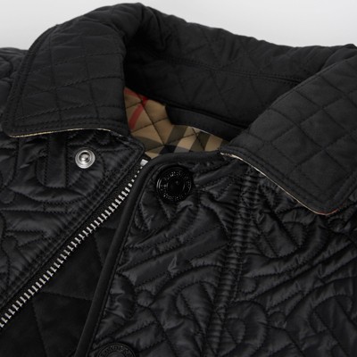 burberry men's quilted jacket black