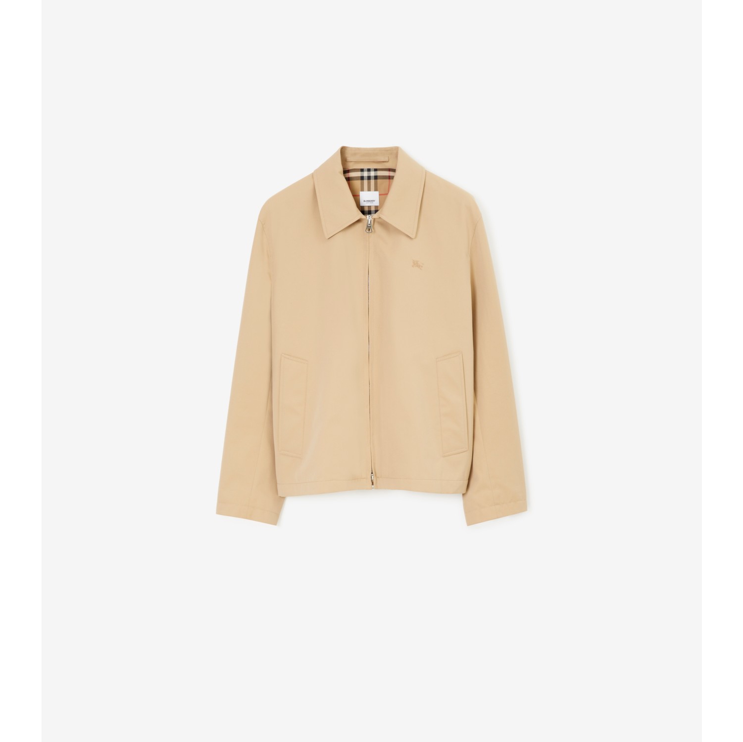 Gabardine Harrington Jacket in Honey - Men, Cotton | Burberry