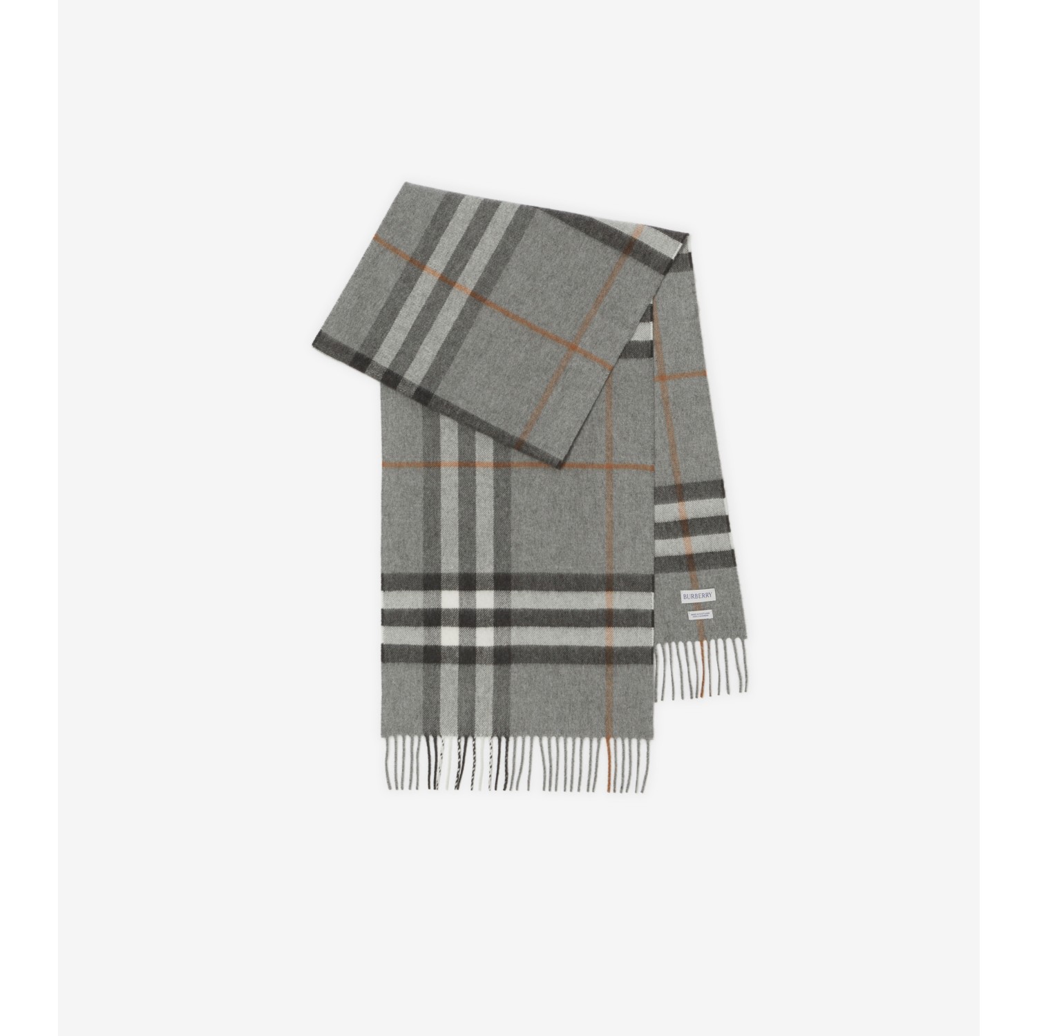 Check Cashmere Scarf in Grey Burberry Official