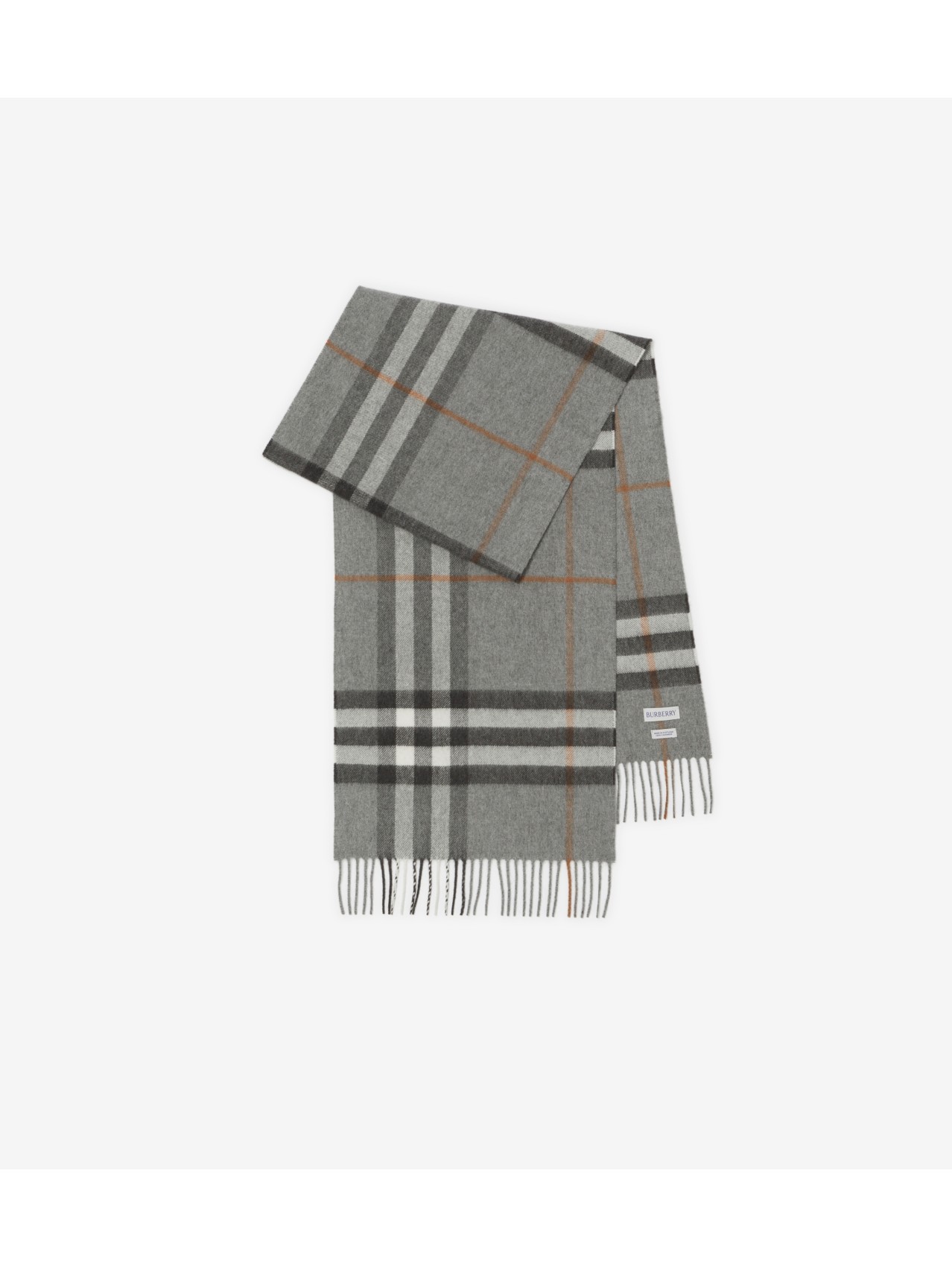Check Cashmere Scarf in Grey Burberry Official