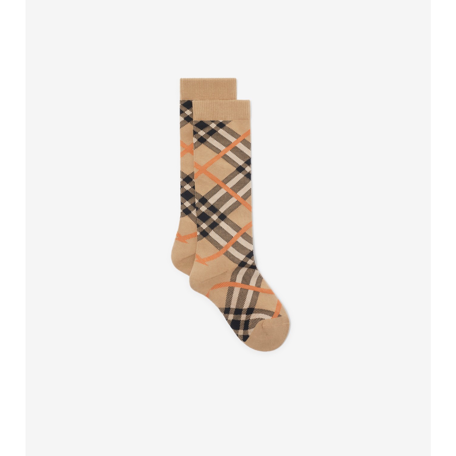 Check Cotton Blend Socks