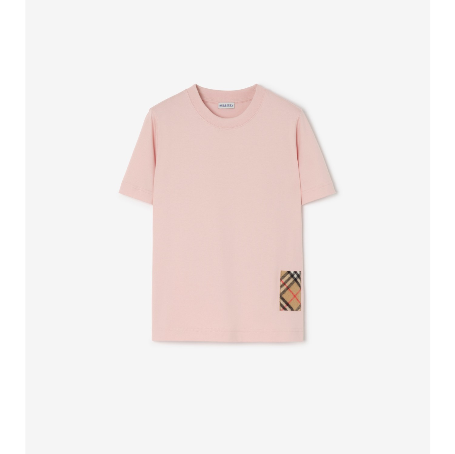 Check Label Cotton T-shirt