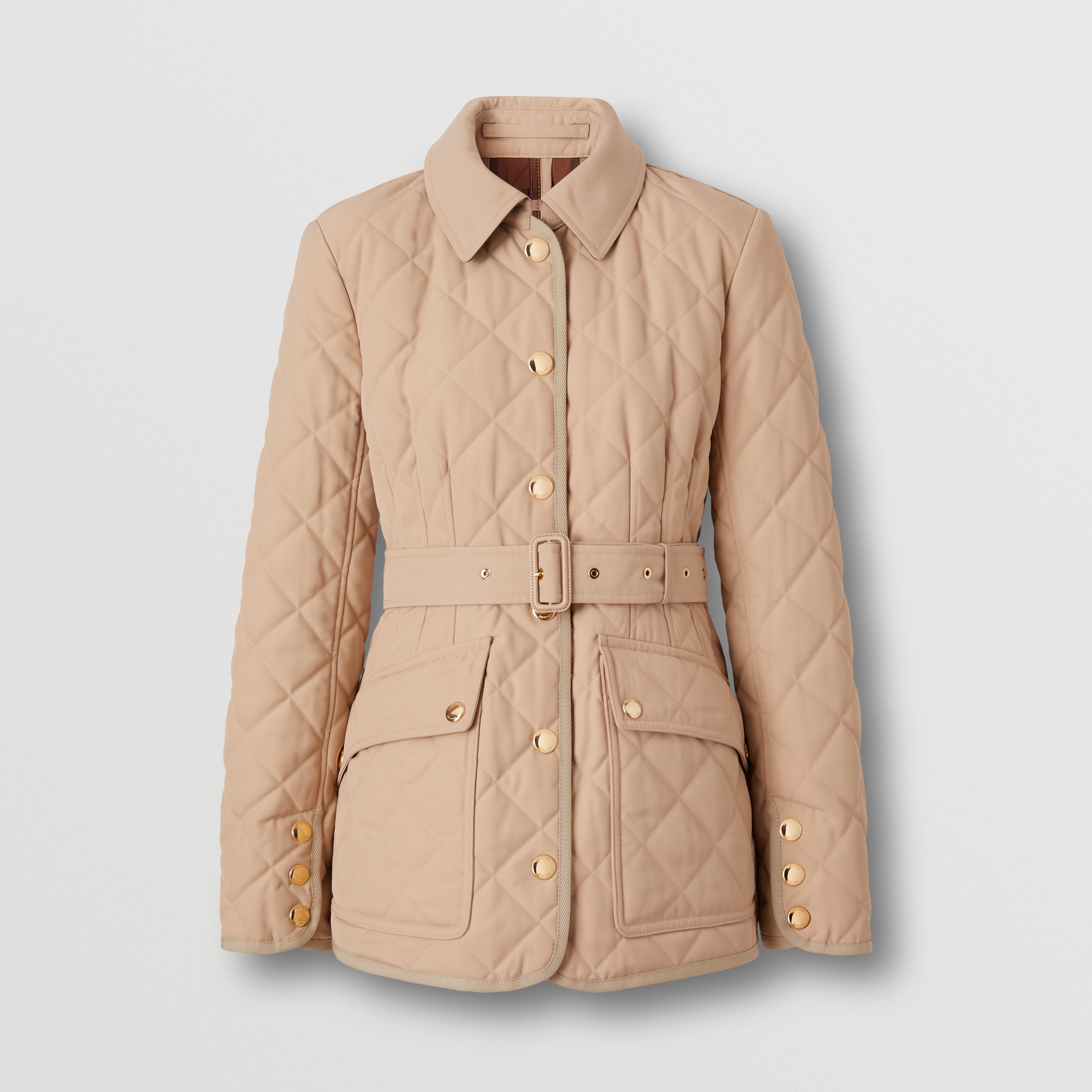 Diamond Quilted Jacket in Soft Fawn - Women | Burberry® Official - 4