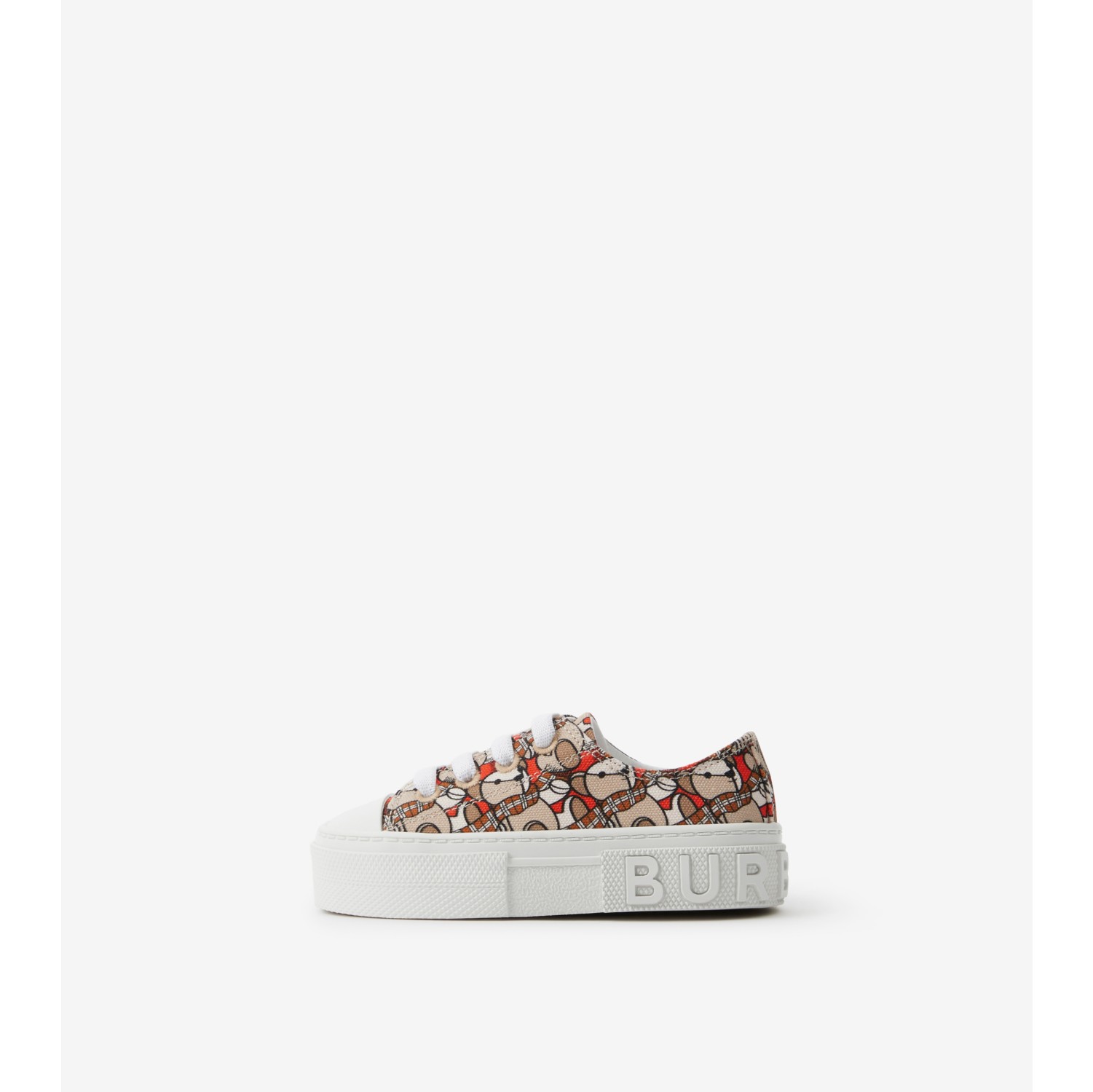 Thomas Bear Print Cotton Sneakers in Scarlet Orange - Children | Burberry® Official