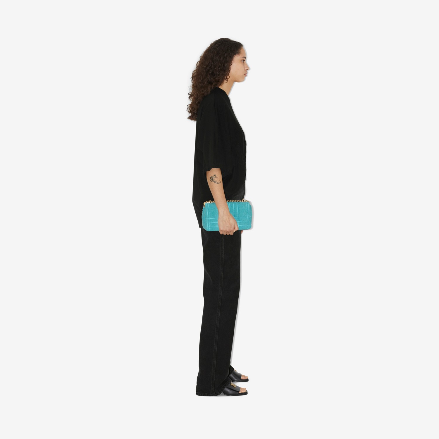 Camiseta oversize en algodón técnico con EKD (Negro) - Mujer | Burberry® oficial