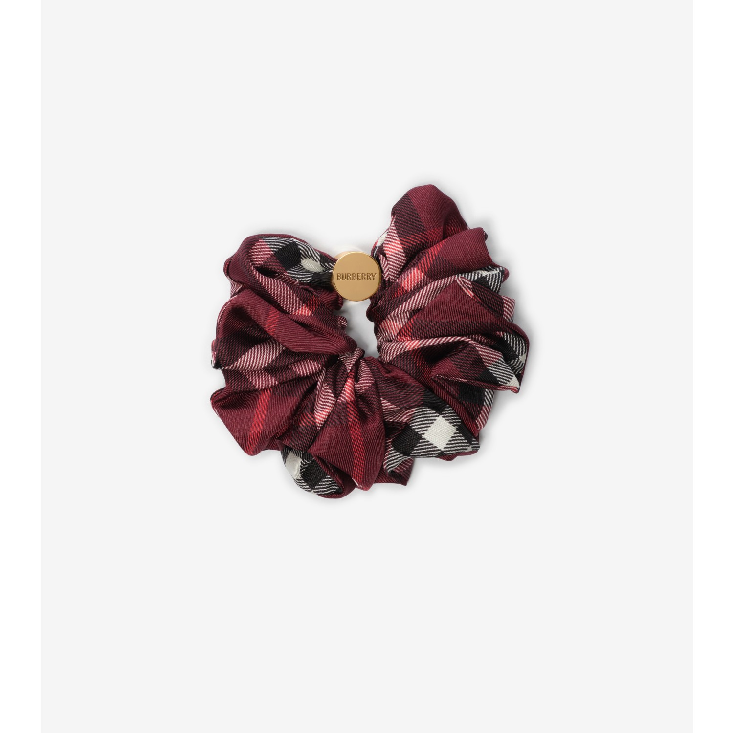 Check Silk Scrunchie