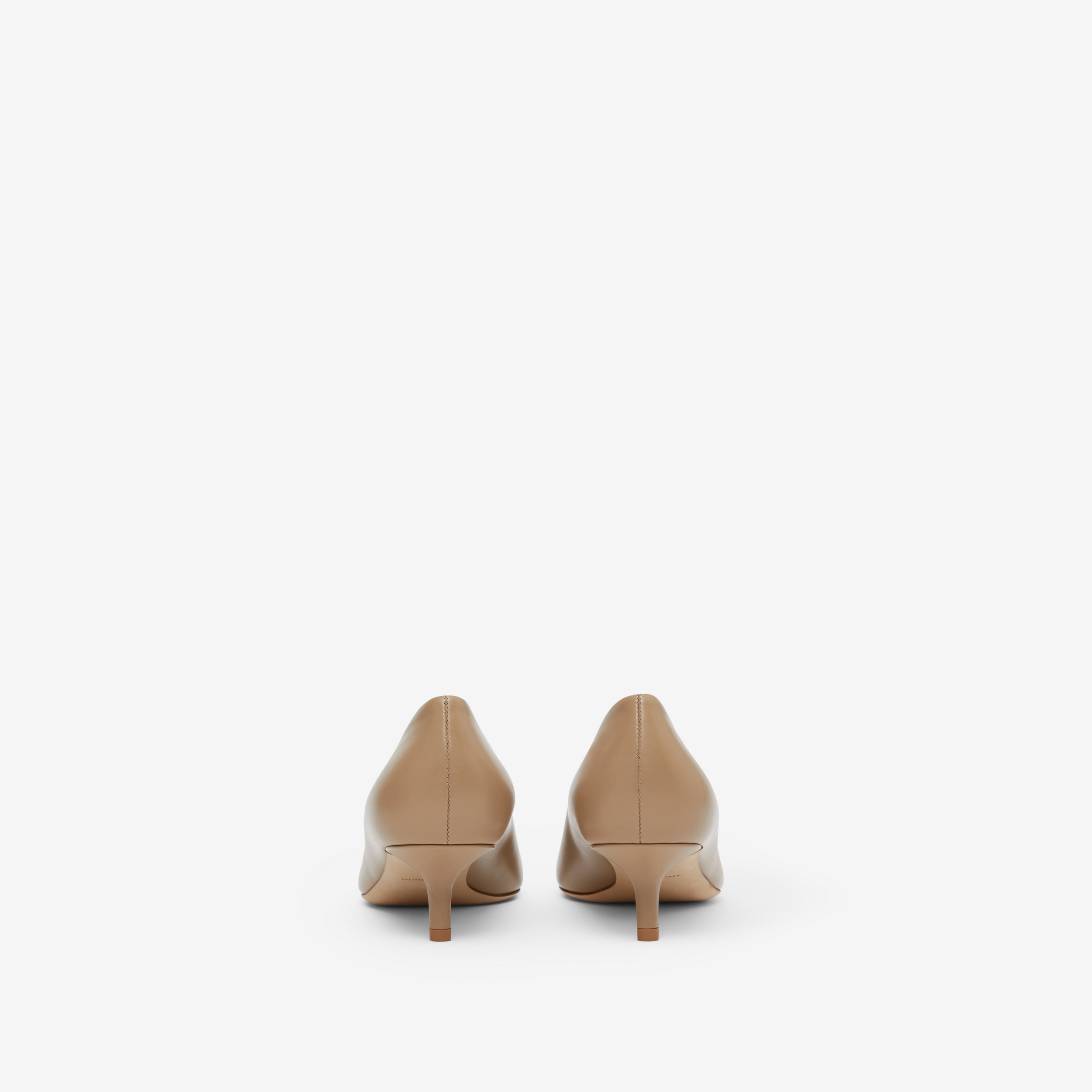 Monogram Motif Leather Point-toe Pumps in Chestnut Beige - Women | Burberry® Official - 3