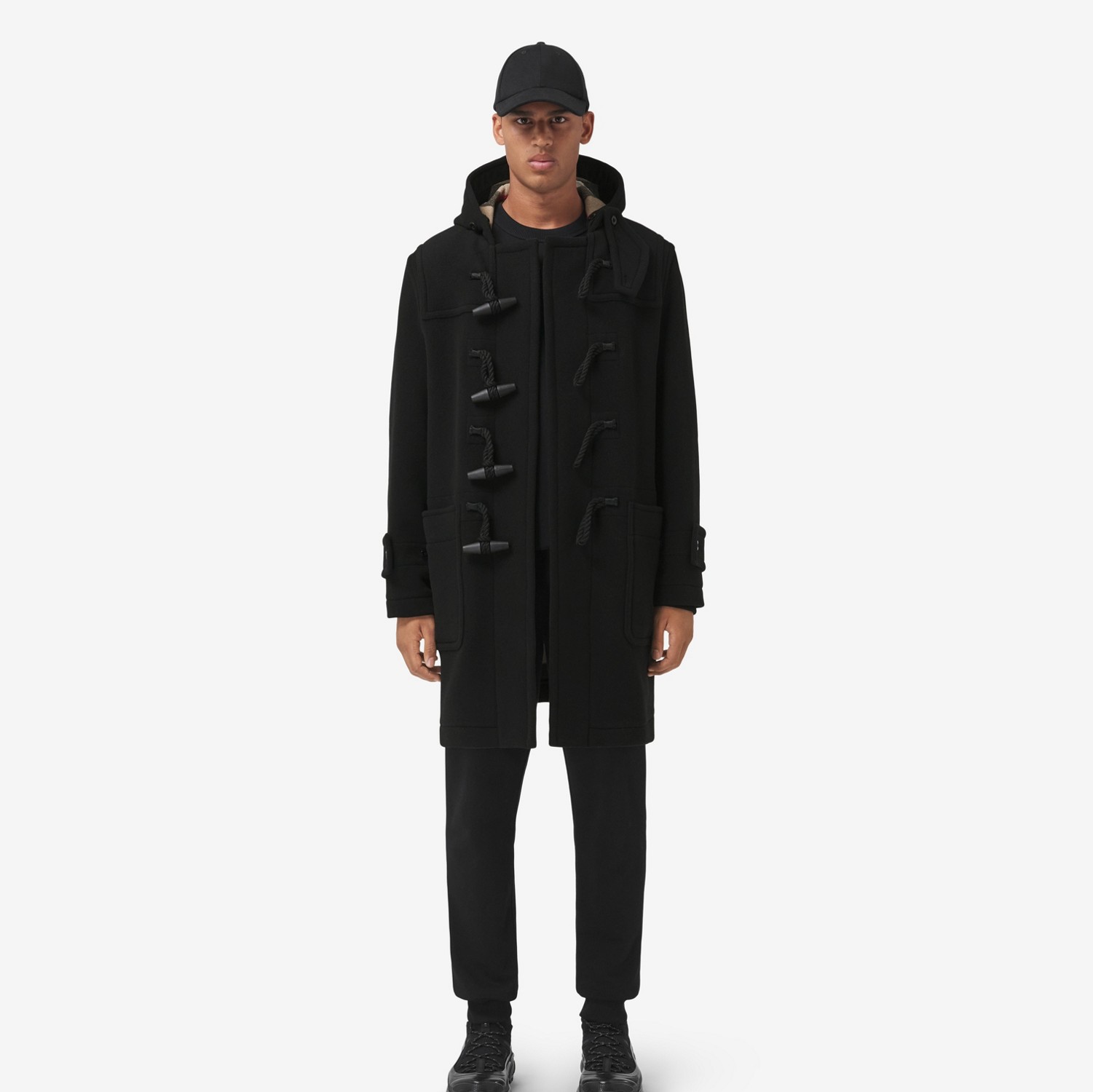 Duffle-coat en laine technique (Noir) - Homme | Site officiel Burberry®