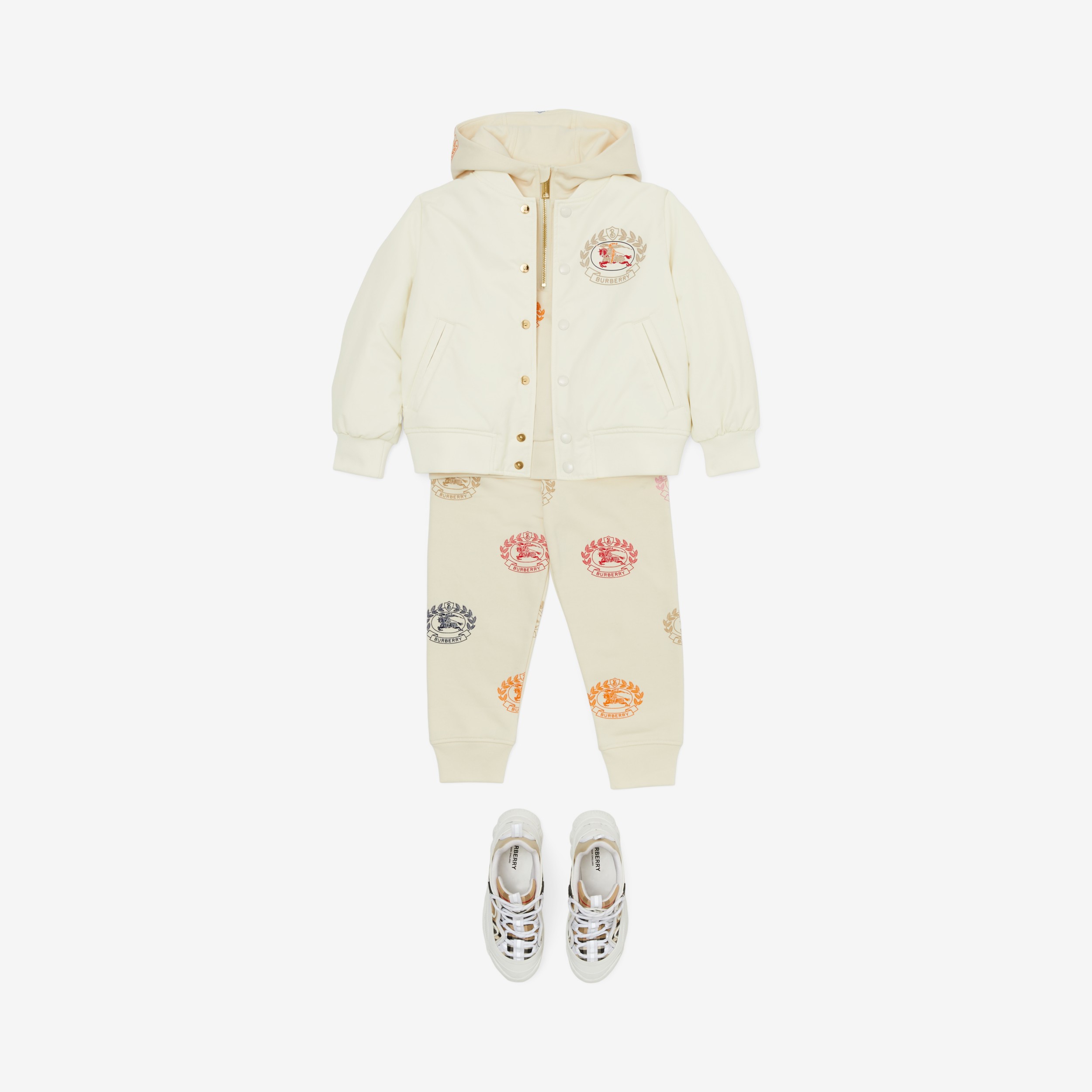 EKD Print Technical Cotton Bomber Jacket in Pale Cream | Burberry® Official - 3