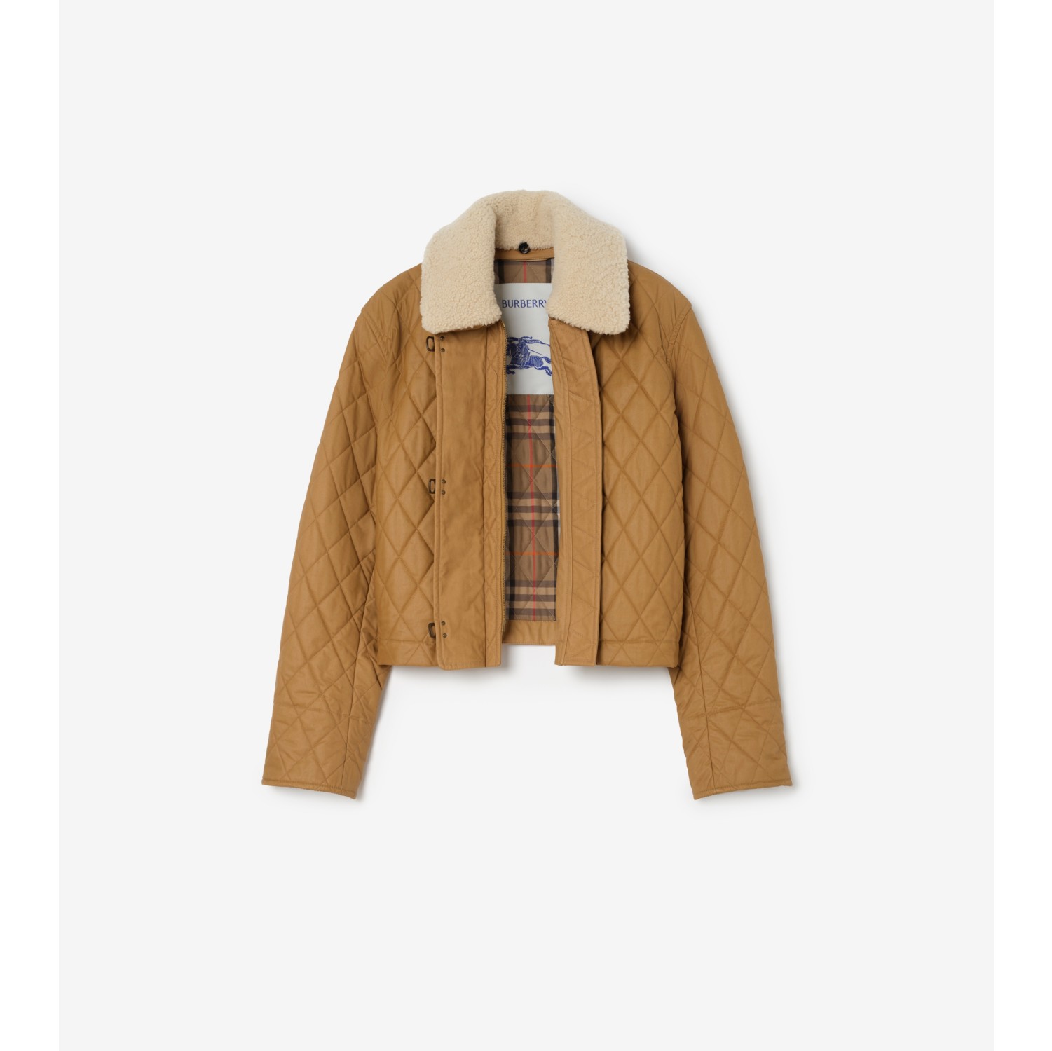 Shearling Collar Quilted Cotton Howle Jacket
