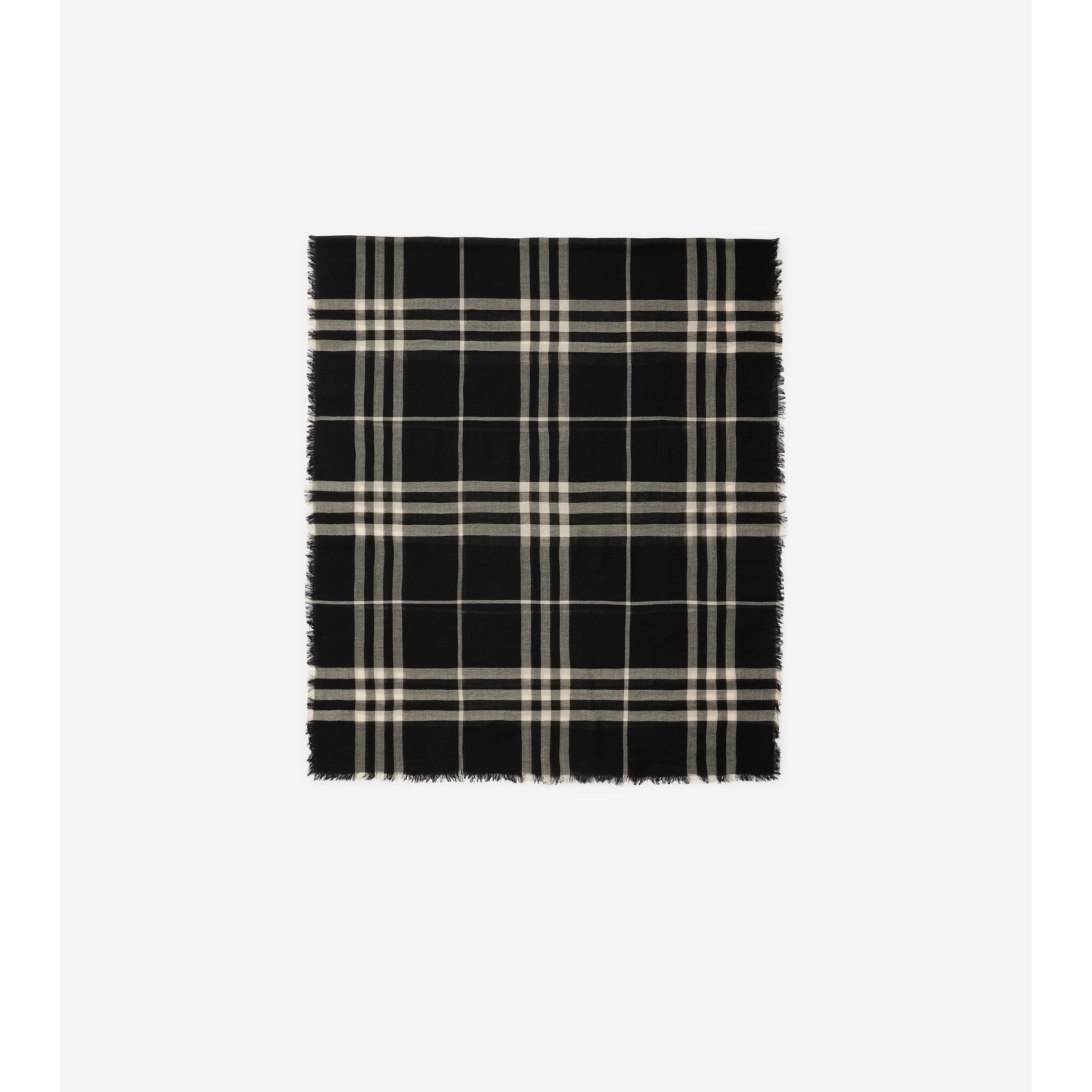 Wide Check Wool Scarf - thumbnail 8