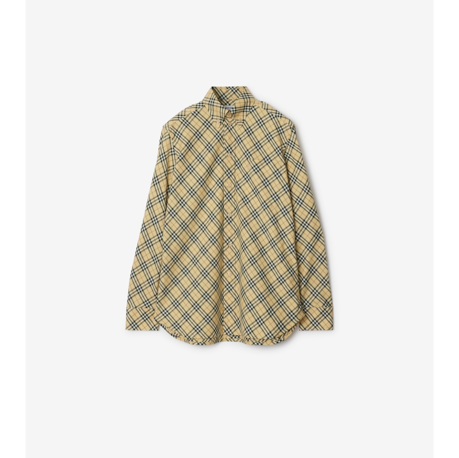 Check Cotton Shirt in Grain Women Burberry Official