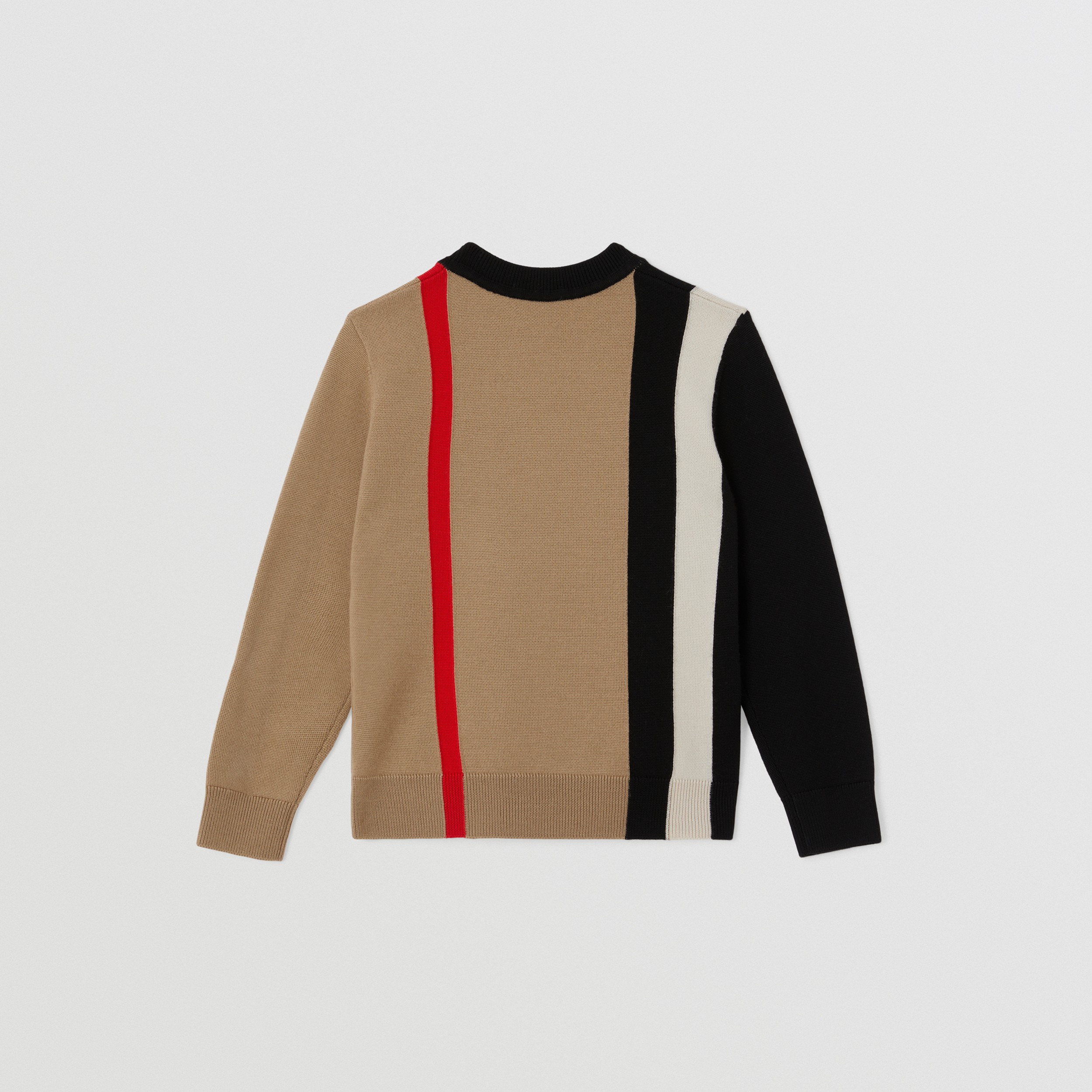 Striped Wool Intarsia Sweater in Archive Beige | Burberry® Official - 4