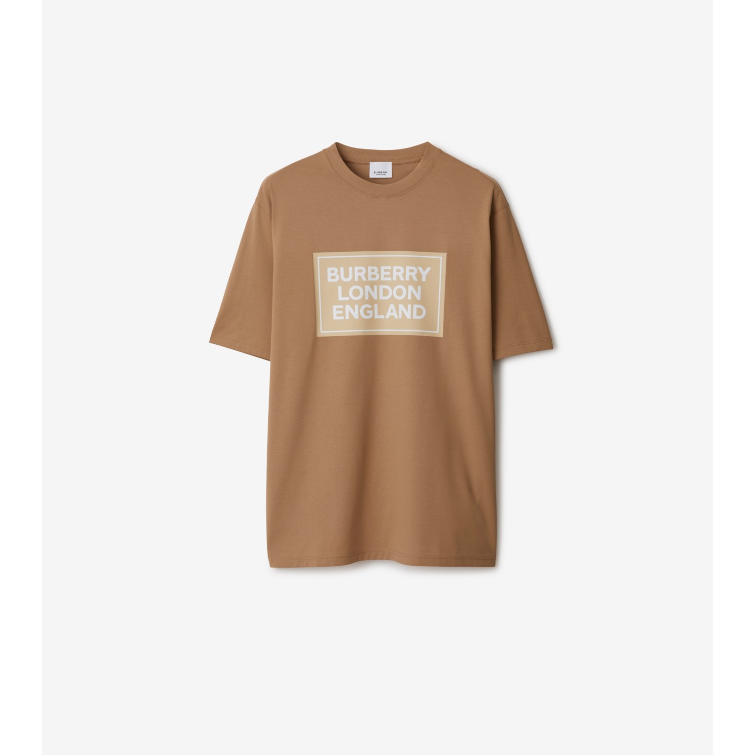 Logo Cotton T-shirt in Camel - Men