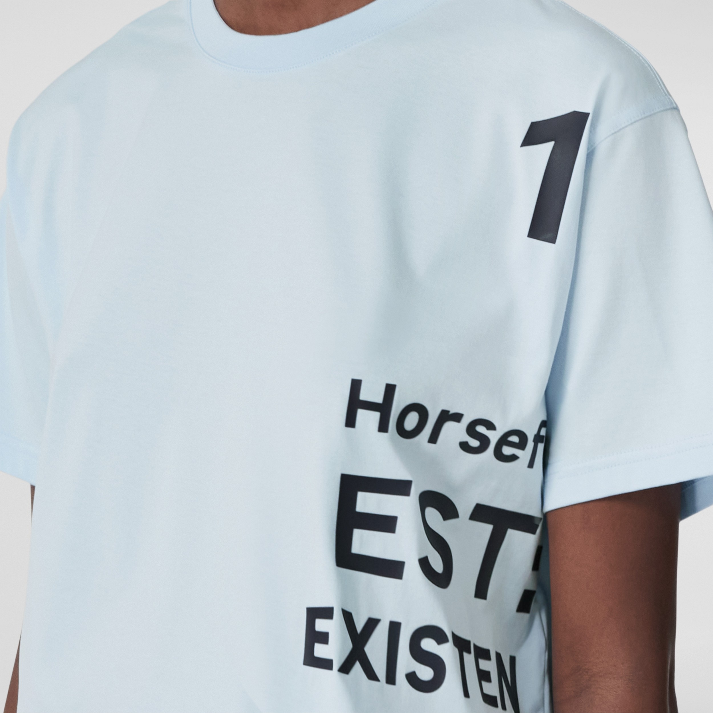 T-shirt court en coton Horseferry (Bleu Pâle) - Femme | Site officiel Burberry® - 2