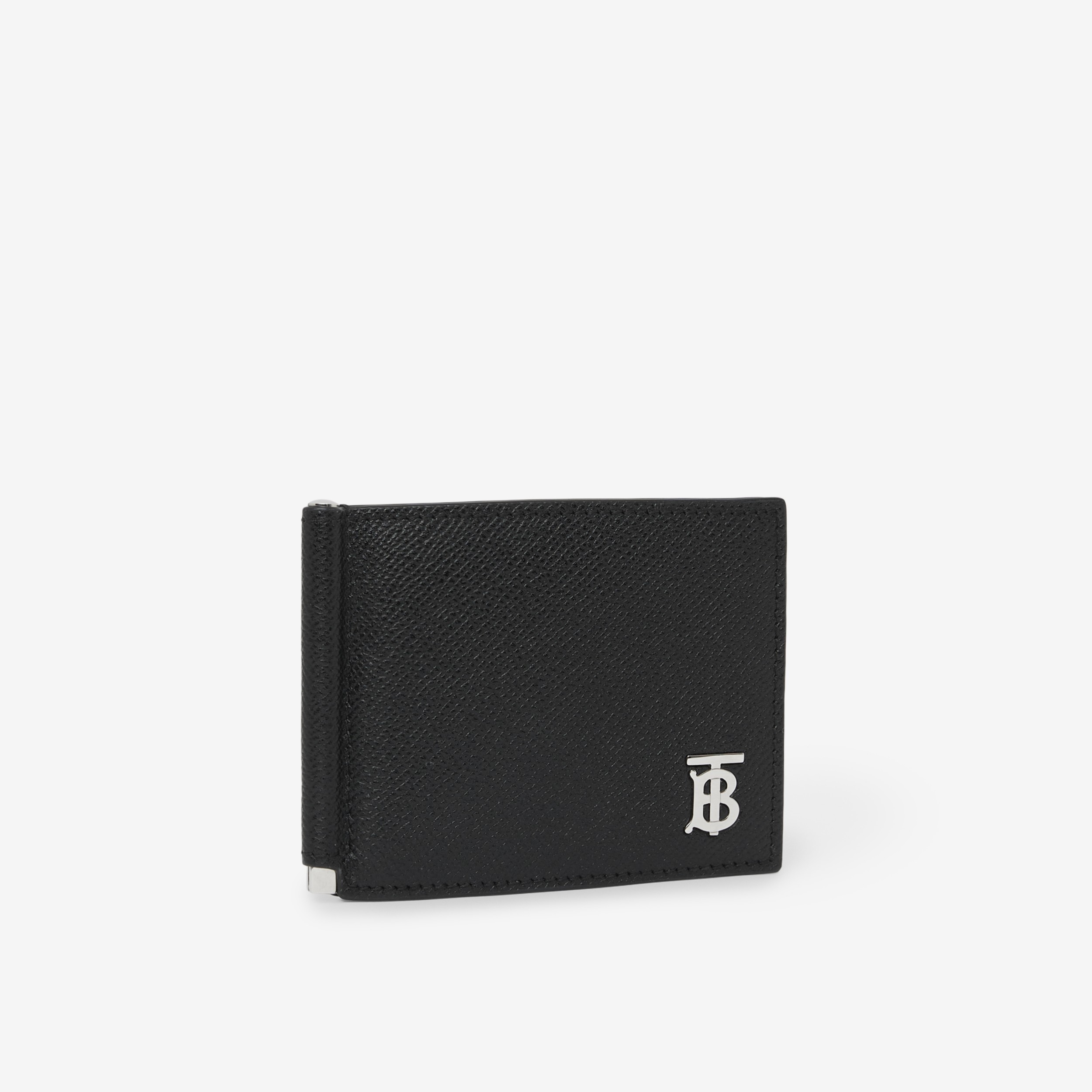 Grainy Leather TB Money Clip Wallet in Black Men Burberry® Official