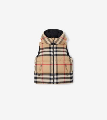 リバーシブル チェック ダウンベスト (アーカイブベージュ) | Burberry