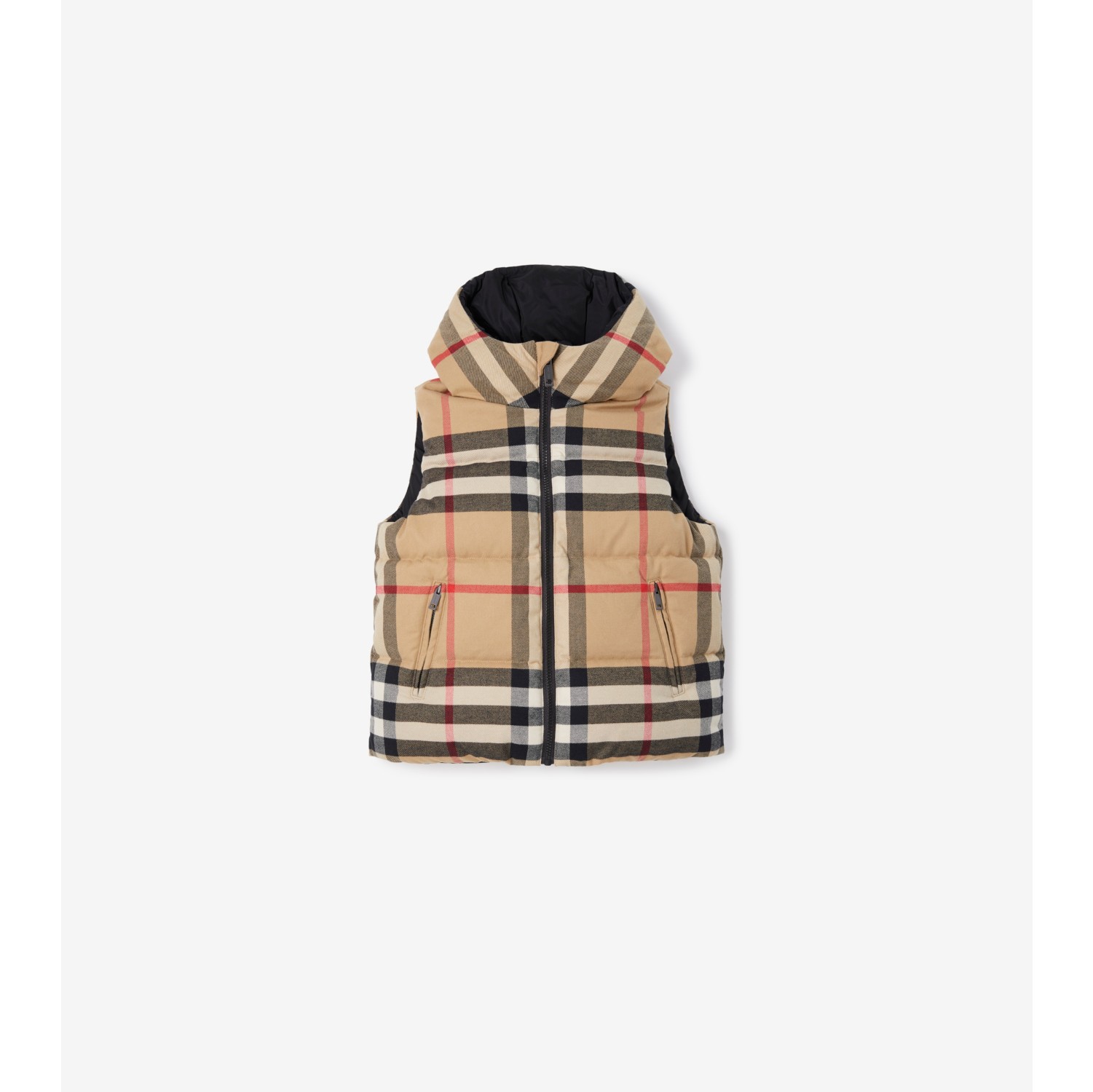 リバーシブル チェック ダウンベスト (アーカイブベージュ) | Burberry®公式サイト