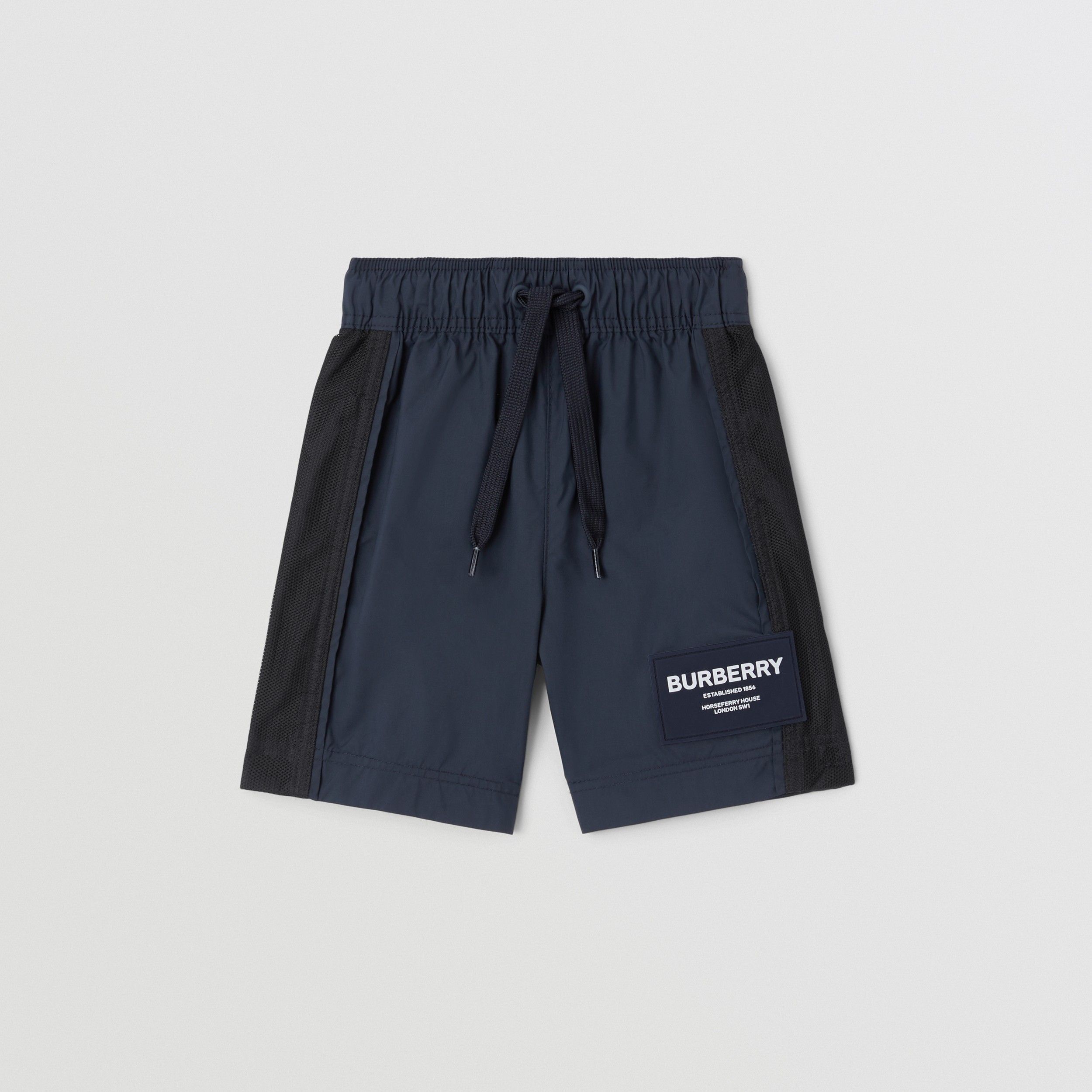 Horseferry Motif Nylon Swim Shorts in Midnight - Children | Burberry® Official - 1