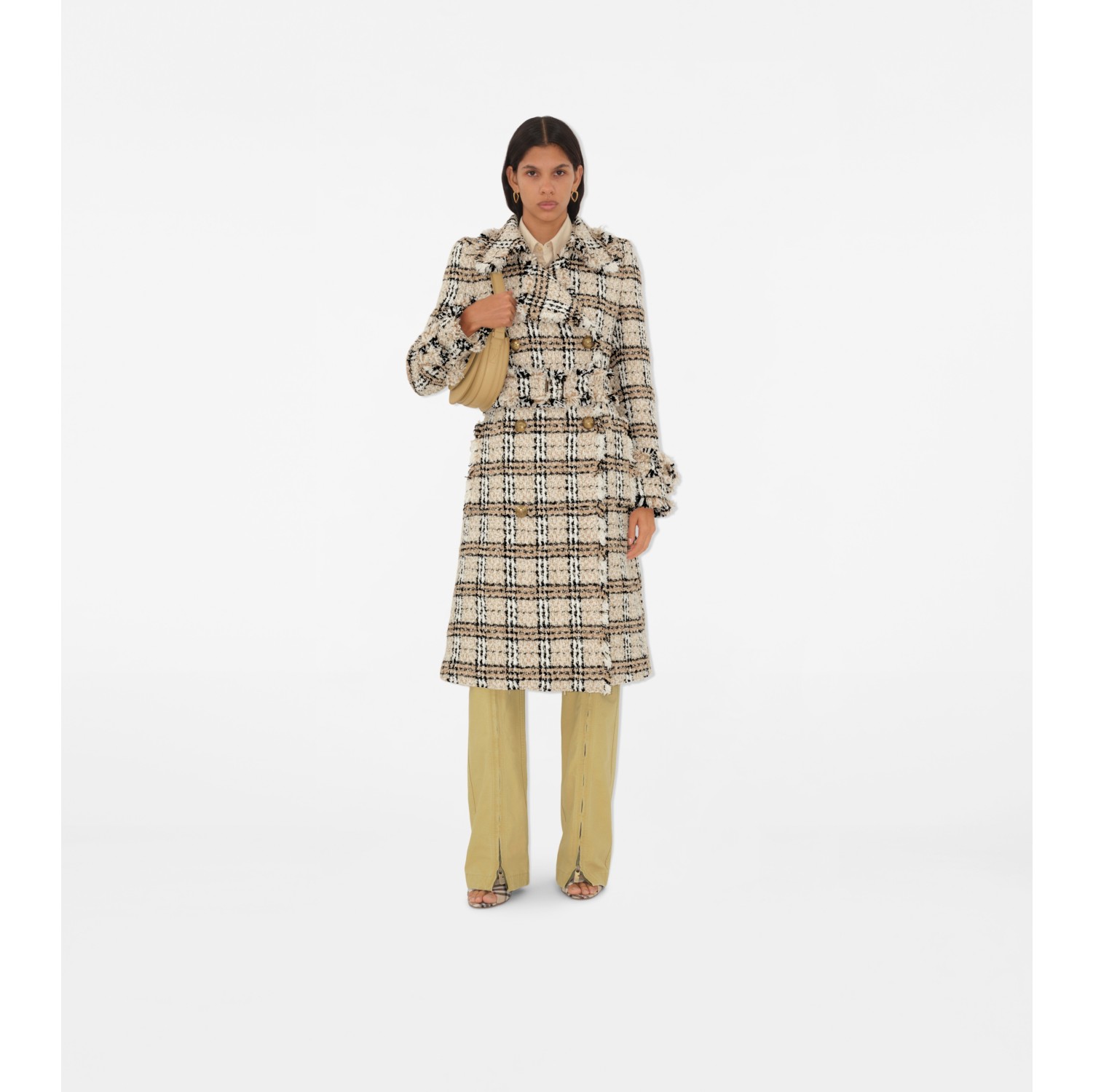 Check Bouclé Coat