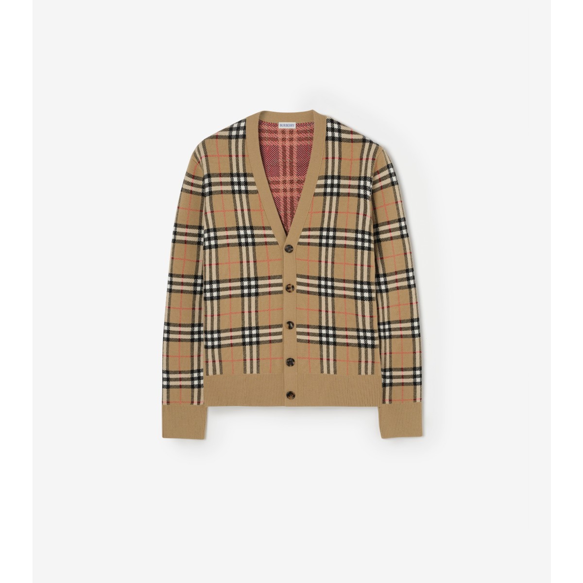  Check Cotton Wool Cardigan