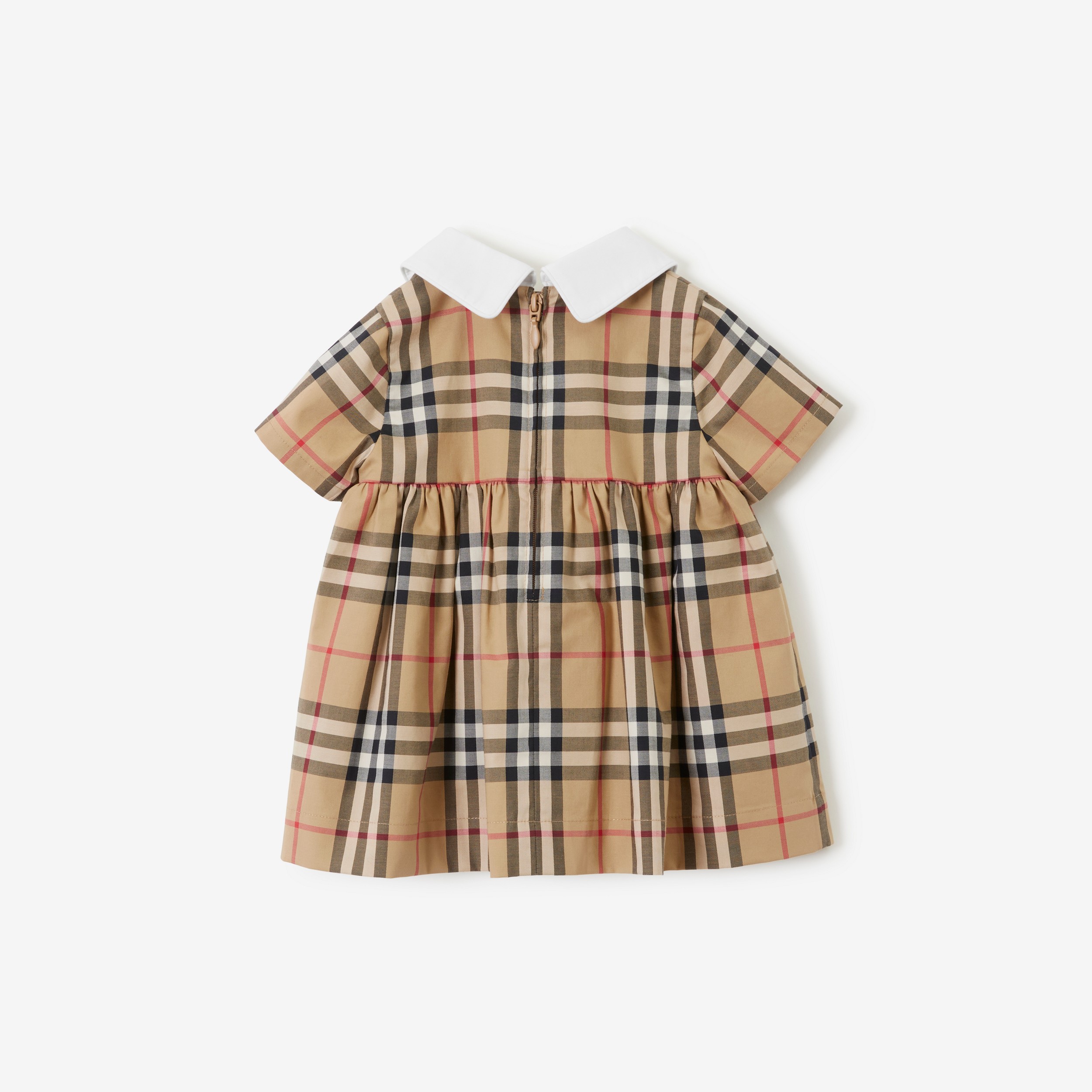 Vestido en algodón elástico Check con cubrepañal (Beige Vintage) - Niños | Burberry® oficial - 2
