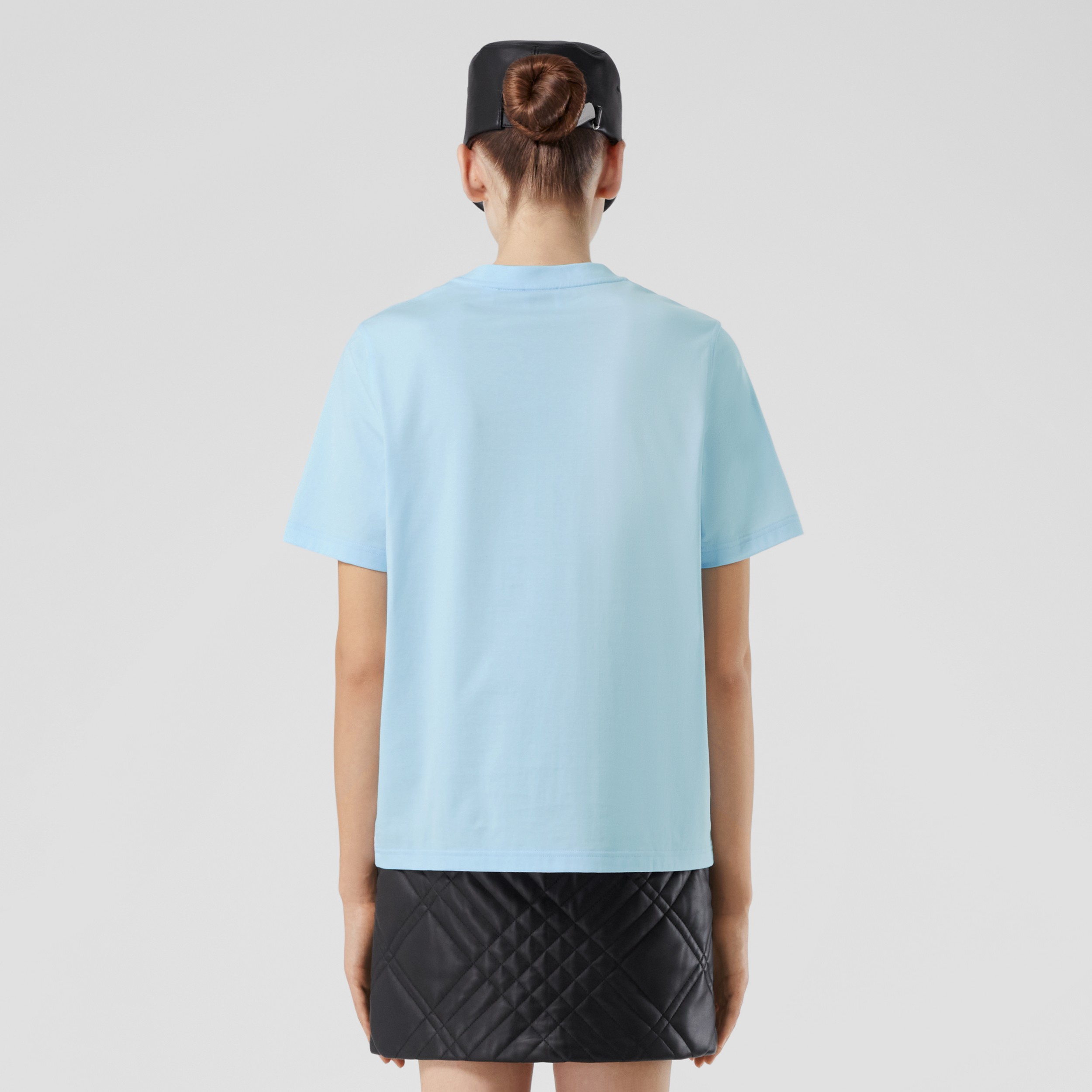 로고 프린트 코튼 티셔츠 (페일 블루) - 여성 | Burberry® - 3
