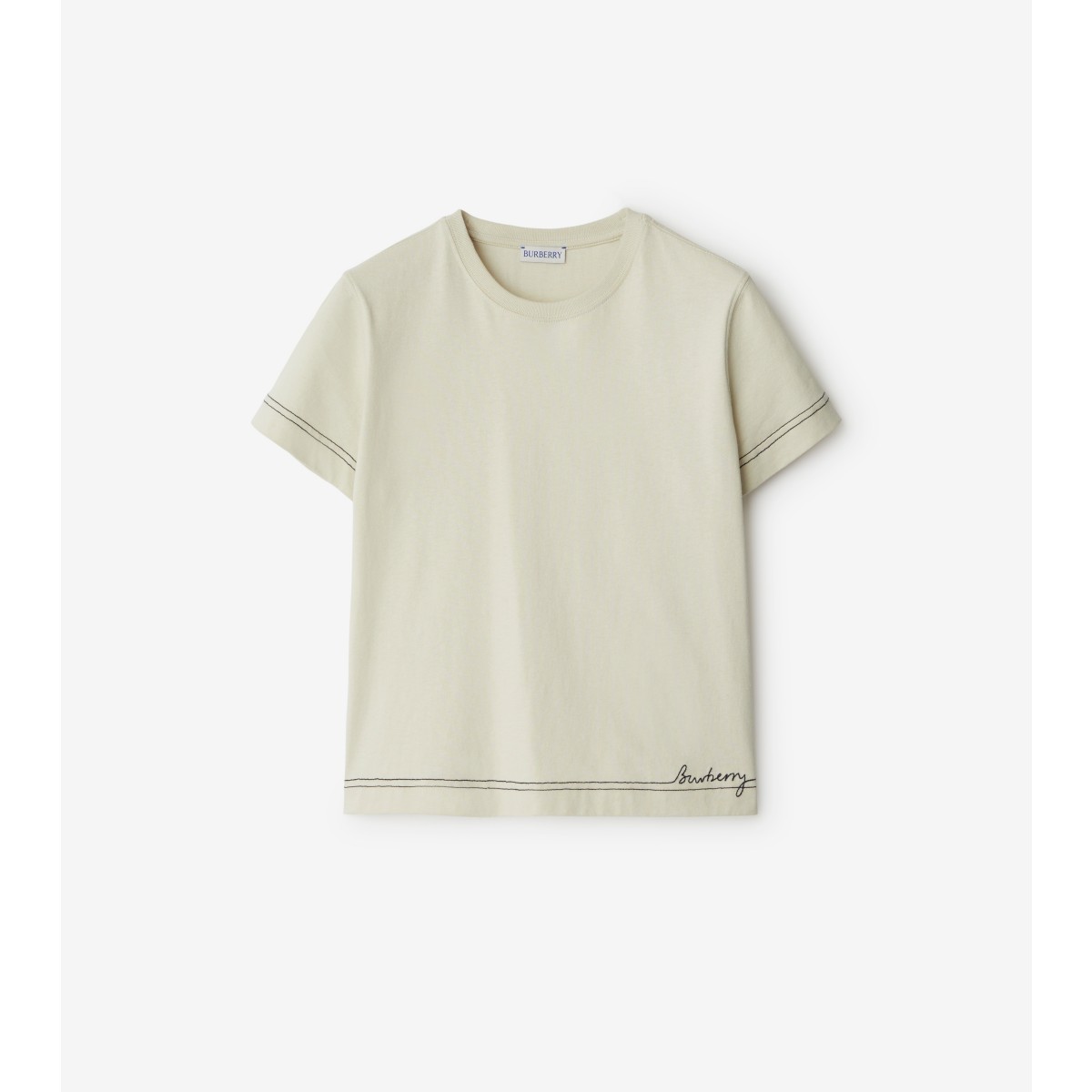 Burberry Boxy Cotton T-shirt In Plaster
