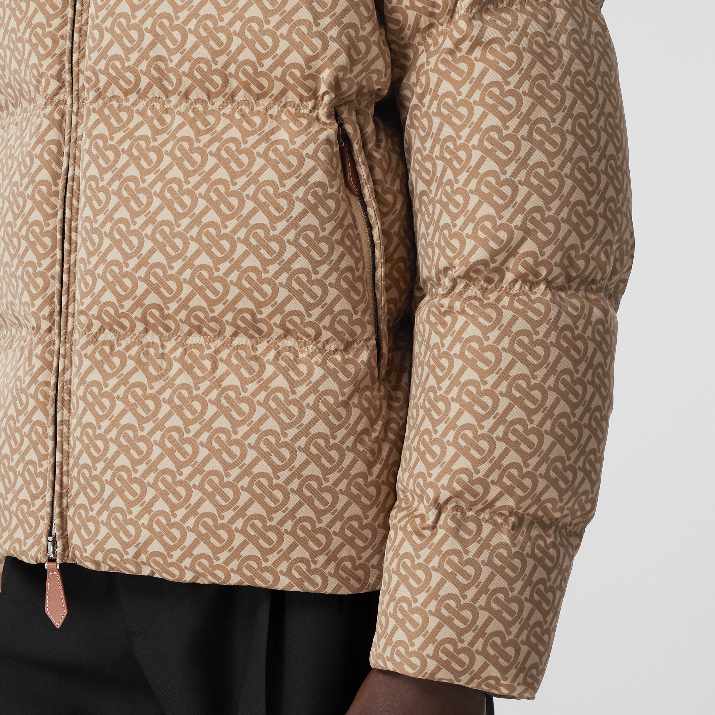Monogram Jacquard Puffer Jacket in Soft Fawn - Men | Burberry® Official - 4