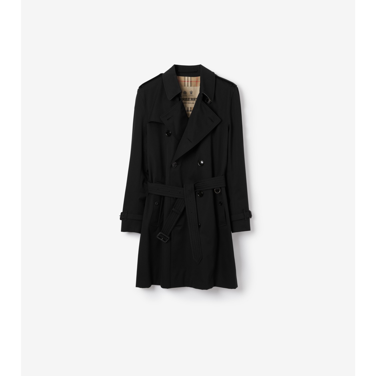 Trench H ritage mi long Kensington Noir Homme Site officiel Burberry