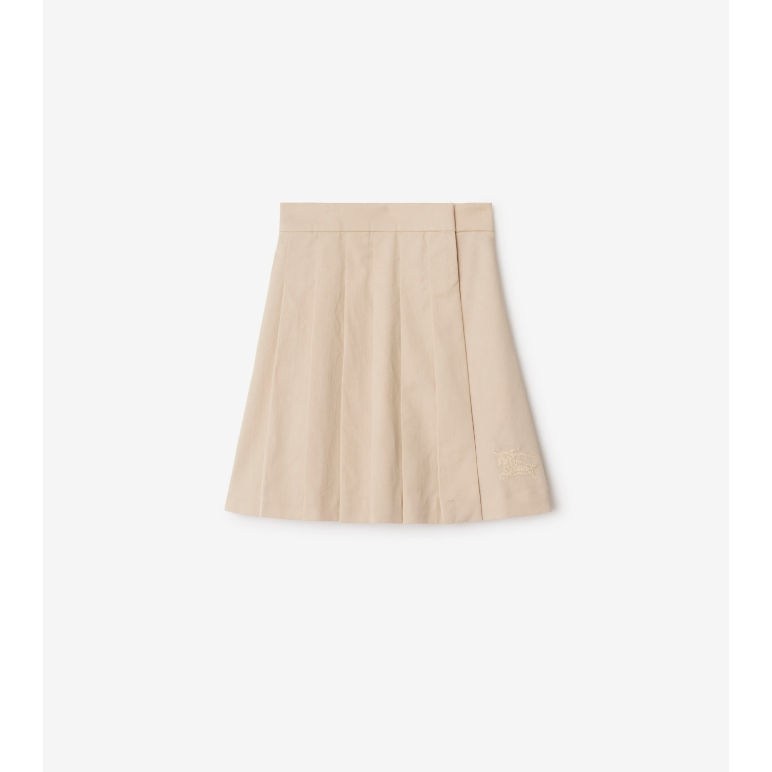 Pleated Cotton Blend Skirt