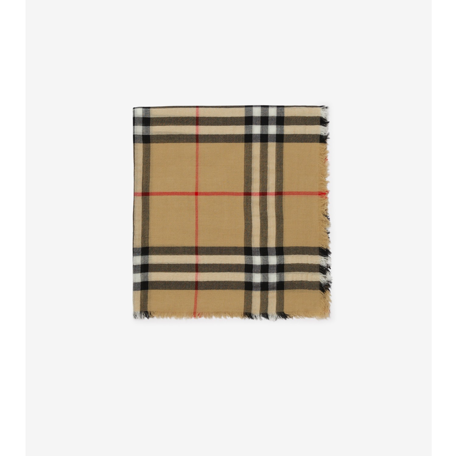 チェック ウールスカーフ (アーカイブベージュ) | Burberry®公式サイト