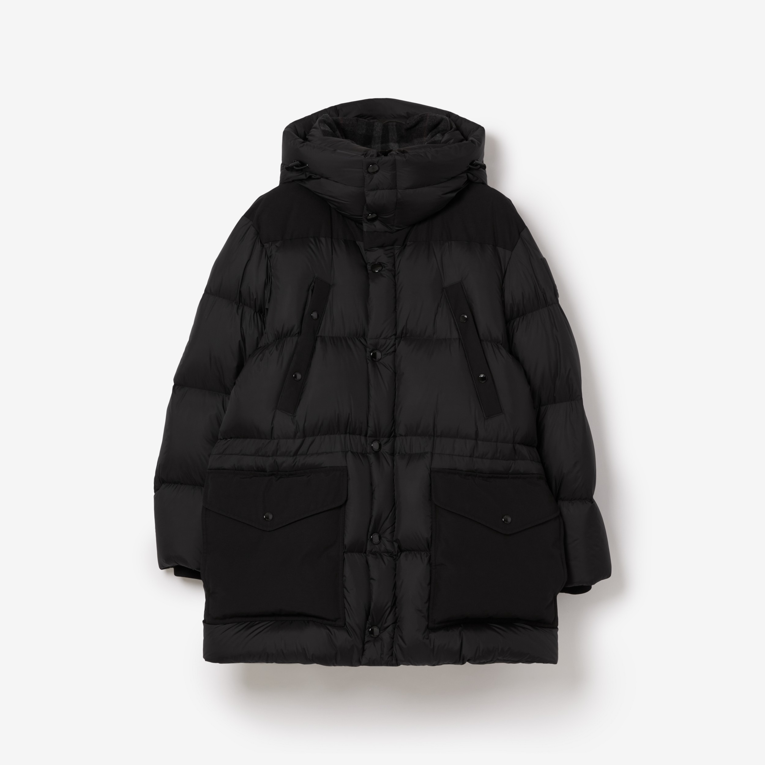 Logo Appliqué Nylon Puffer Coat in Black - Men | Burberry® Official