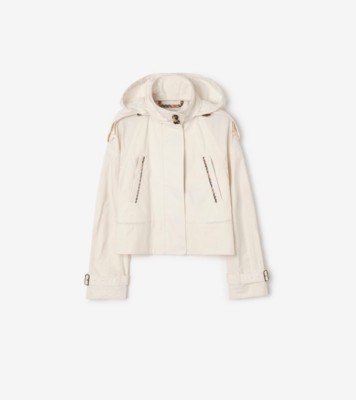 Cropped Lightweight Cotton Ladymoor Jacket​ in Seashell white