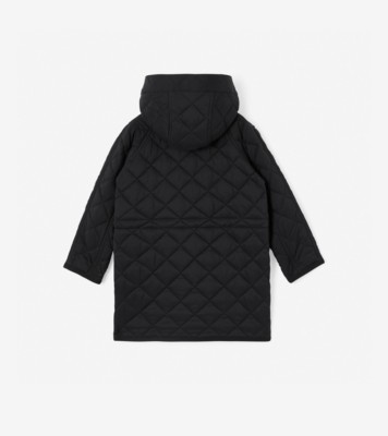 Burberry black dancourt quilted store hooded winter jacket coat