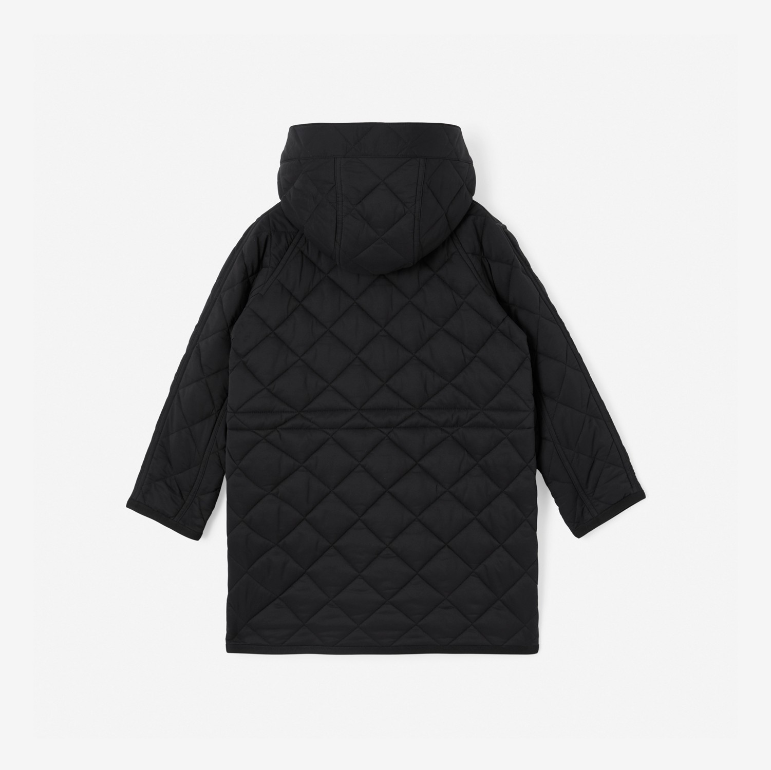 Diamond Quilted Nylon Hooded Coat in Black | Burberry® Official