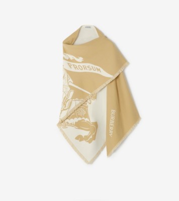 Burberry ナイト ウールシルクカシミア ケープ (サンドベージュ／ニュートラルホワイト) | Burberry®公式サイト