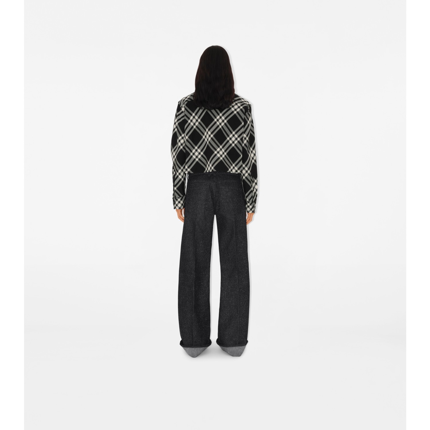 Camicia cropped in cotone