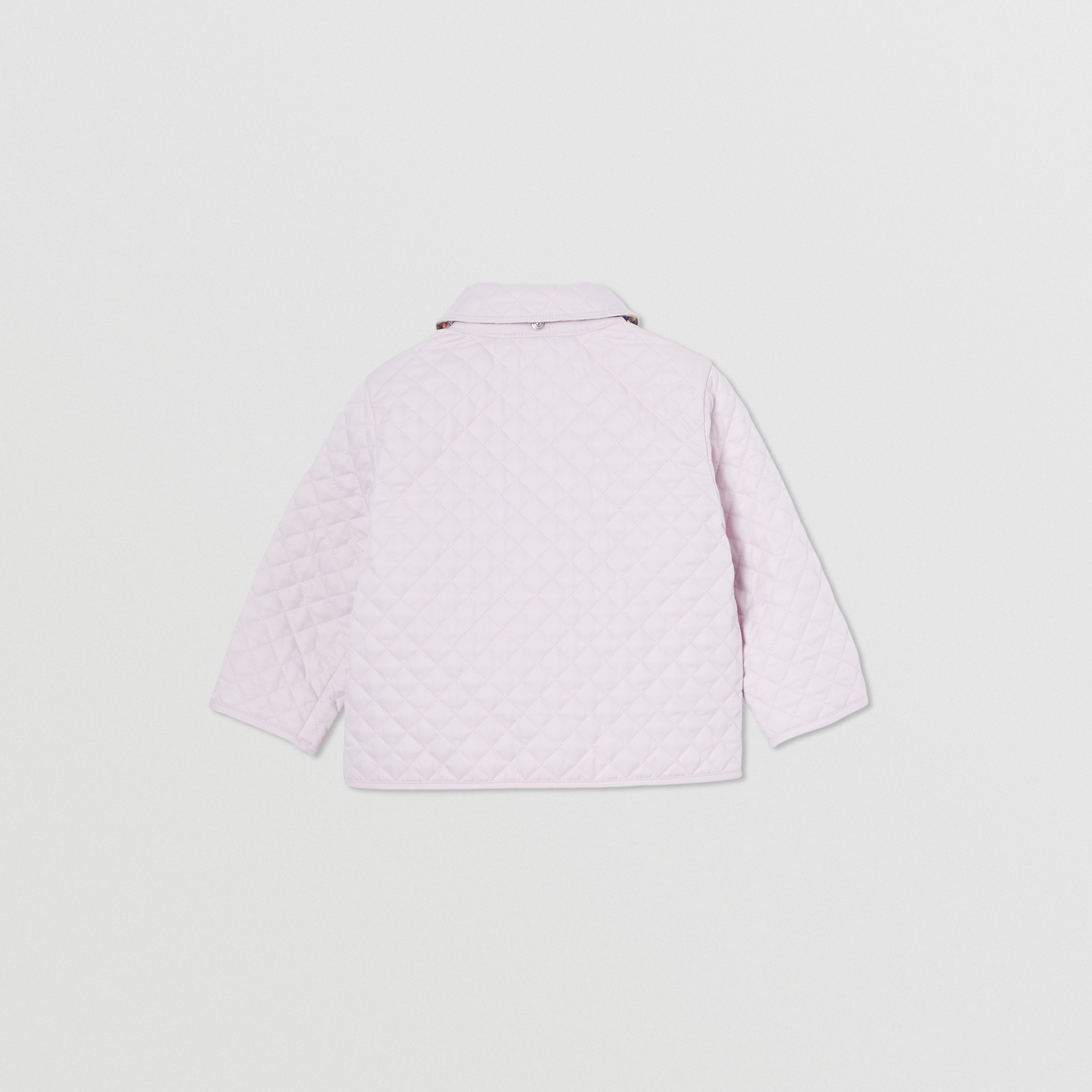 Detachable Hood Monogram Quilted Jacket in Pastel Pink Children