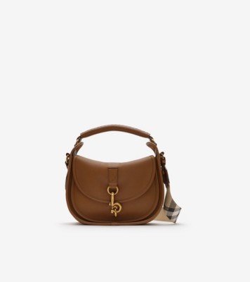 Small B Clip Messenger Bag in Soap beige - Women, Leather