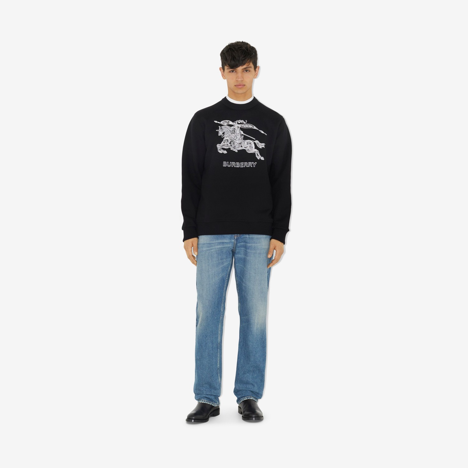 Embroidered EKD Cotton Sweatshirt in Black - Men | Burberry® Official